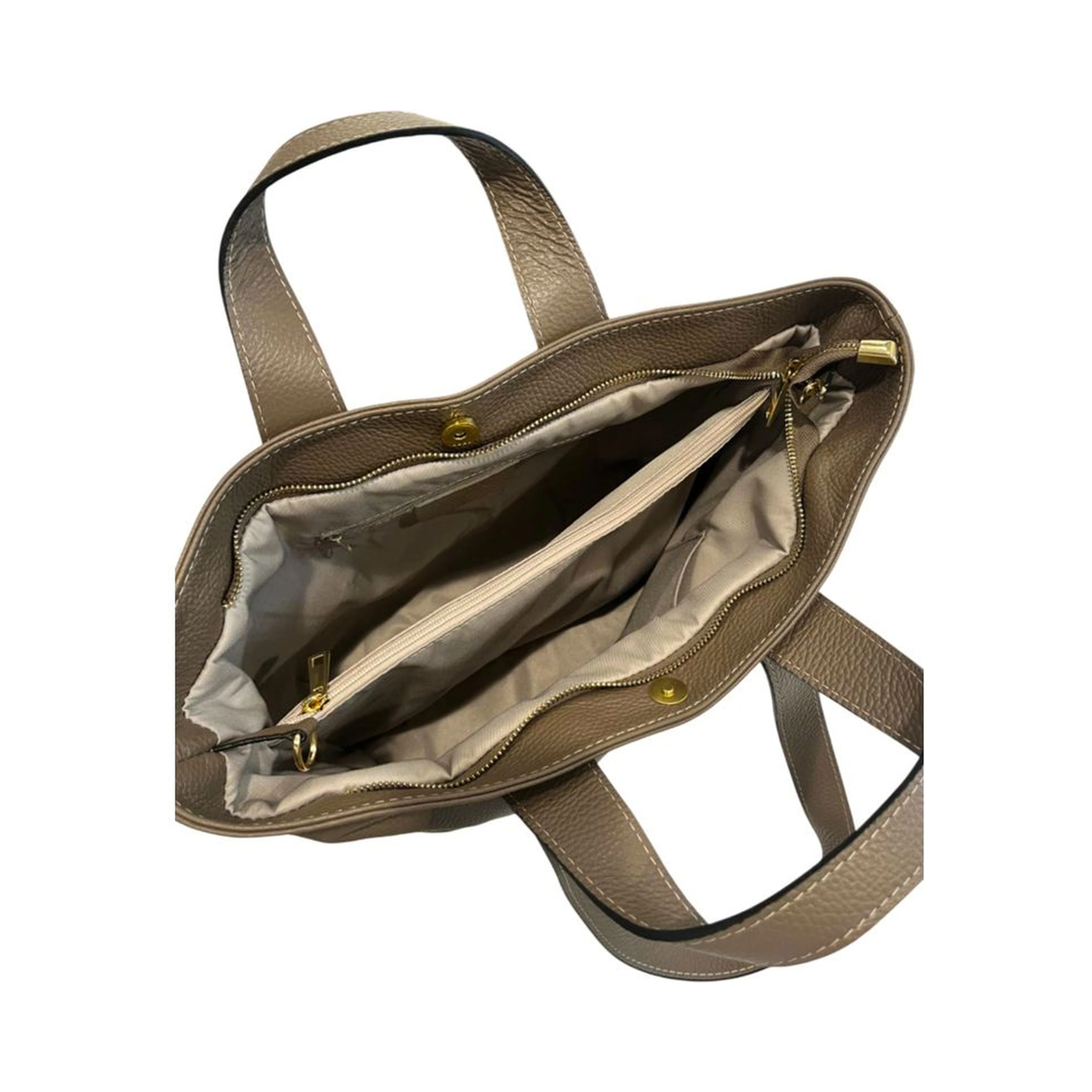 Beige Cowhide Handbag