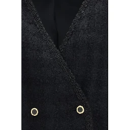 Black Cotton Full-Length Jacket