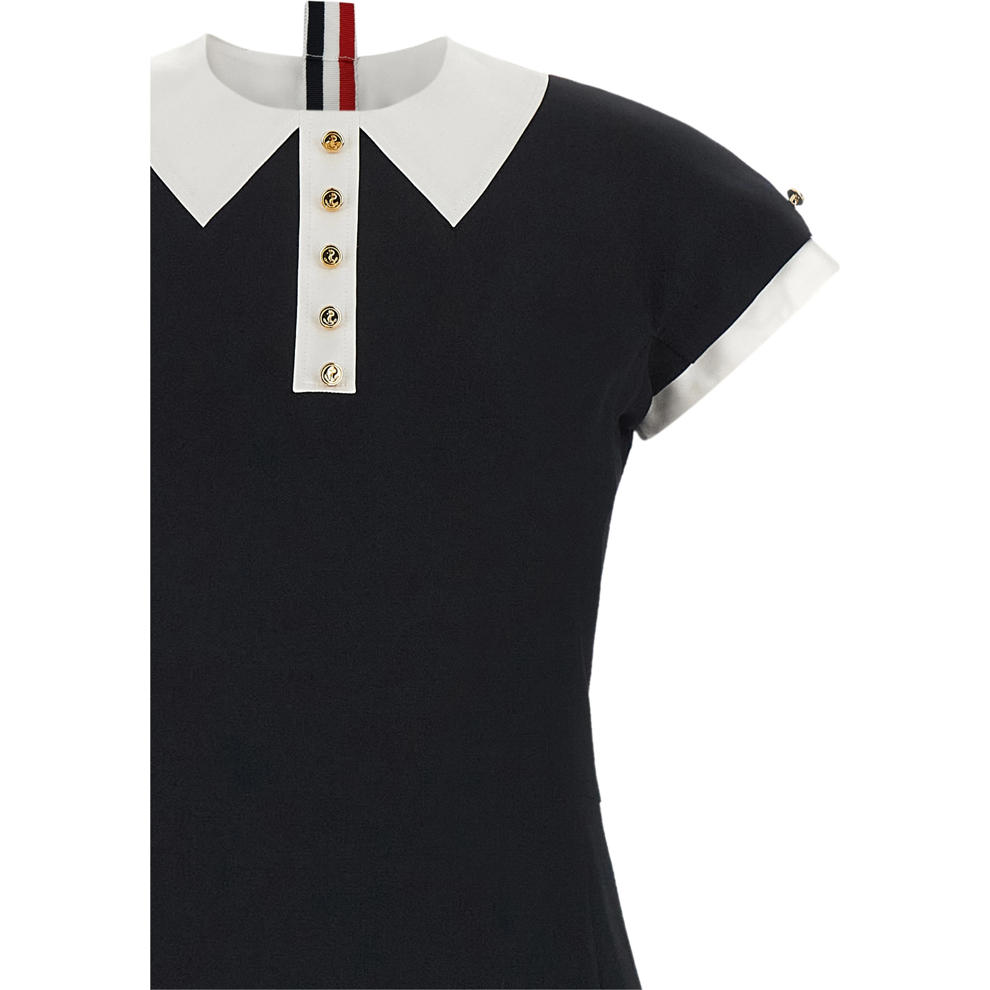 Blue Virgin Wool Midi Dress