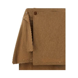 Brown Virgin Wool Long Skirt