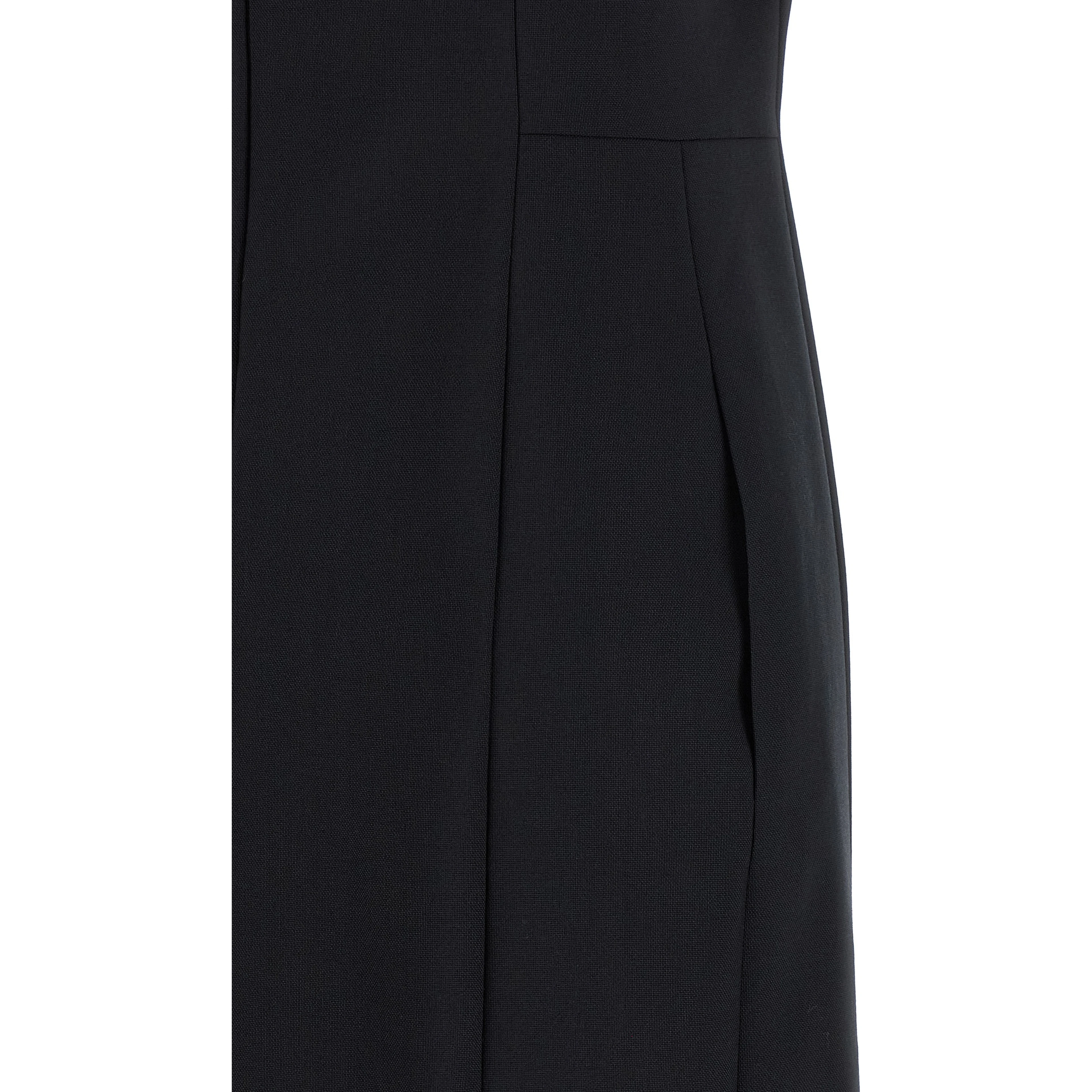 Blue Virgin Wool Midi Dress