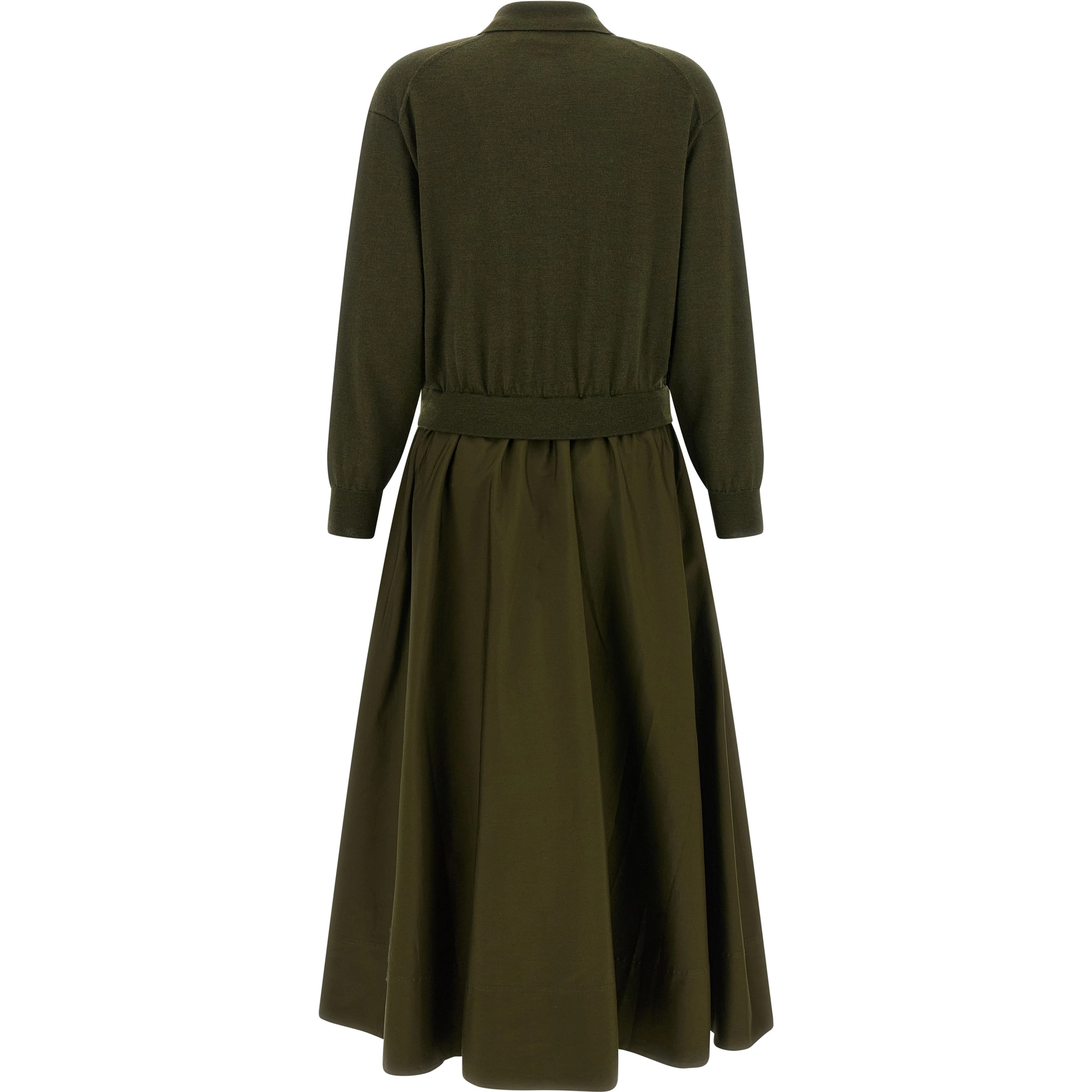 Bicolor Wool Long Dress