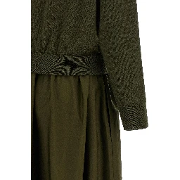 Bicolor Wool Long Dress