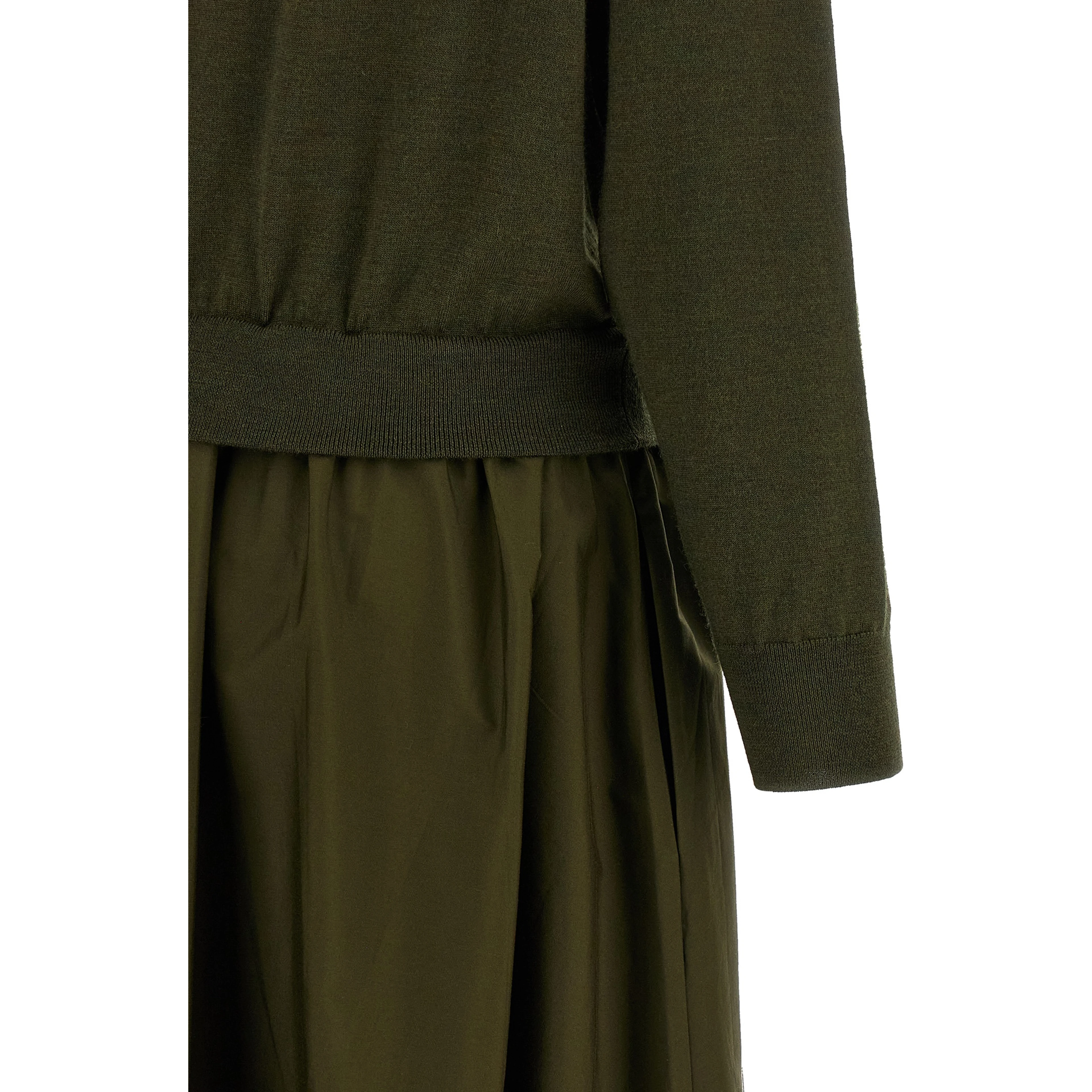 Bicolor Wool Long Dress