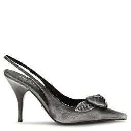 Gray Goatskin High Heel Pumps