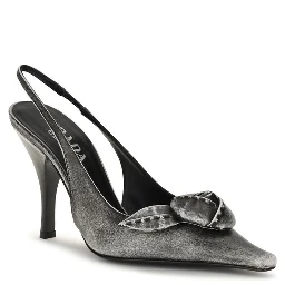 Gray Goatskin High Heel Pumps
