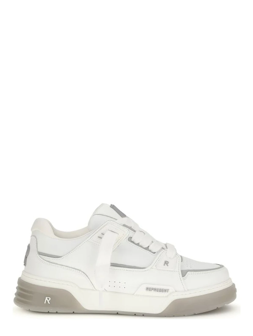 White Calf Leather Bos Taurus Sneakers