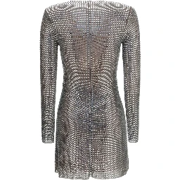 Silver Polyester Cocktail Dress