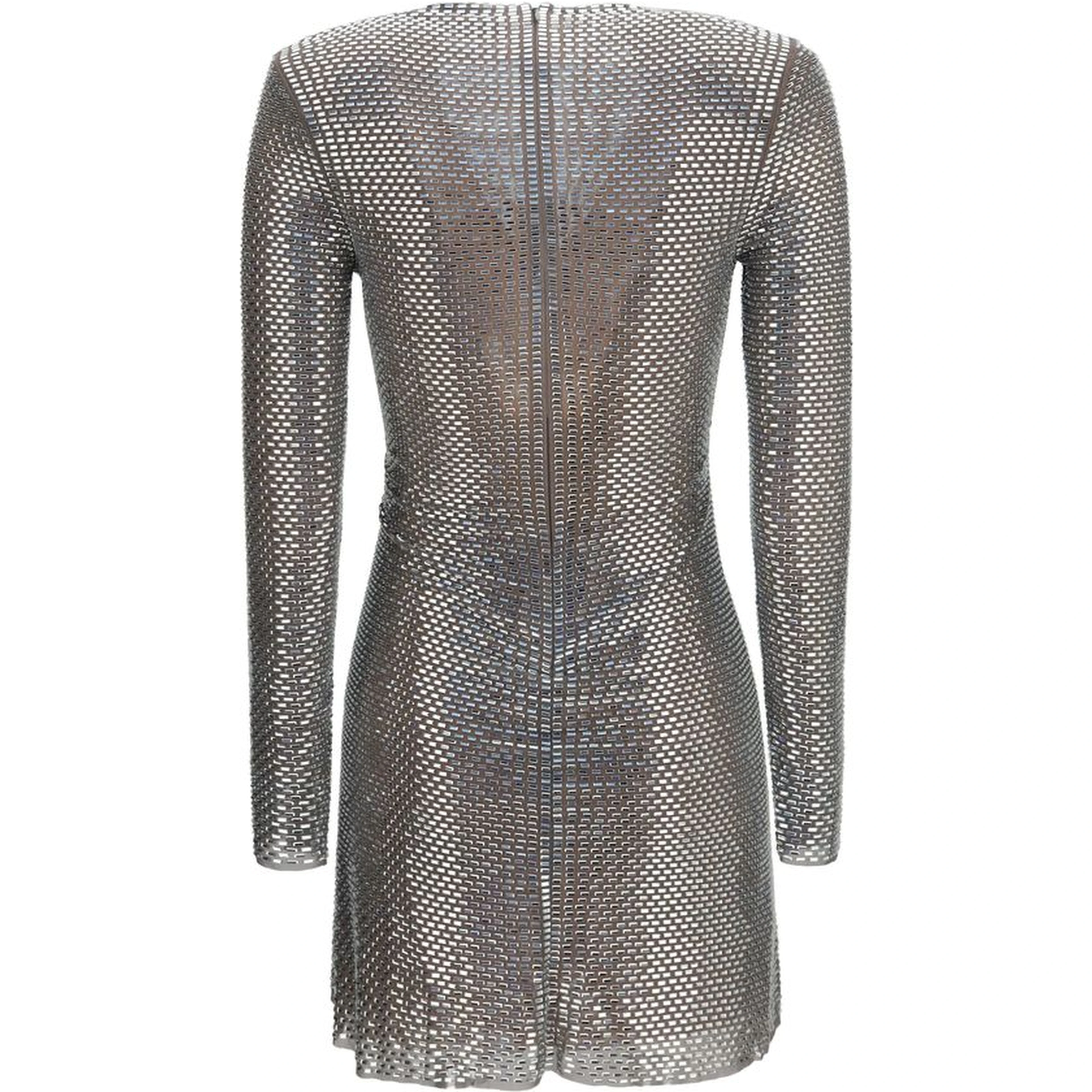 Silver Polyester Cocktail Dress