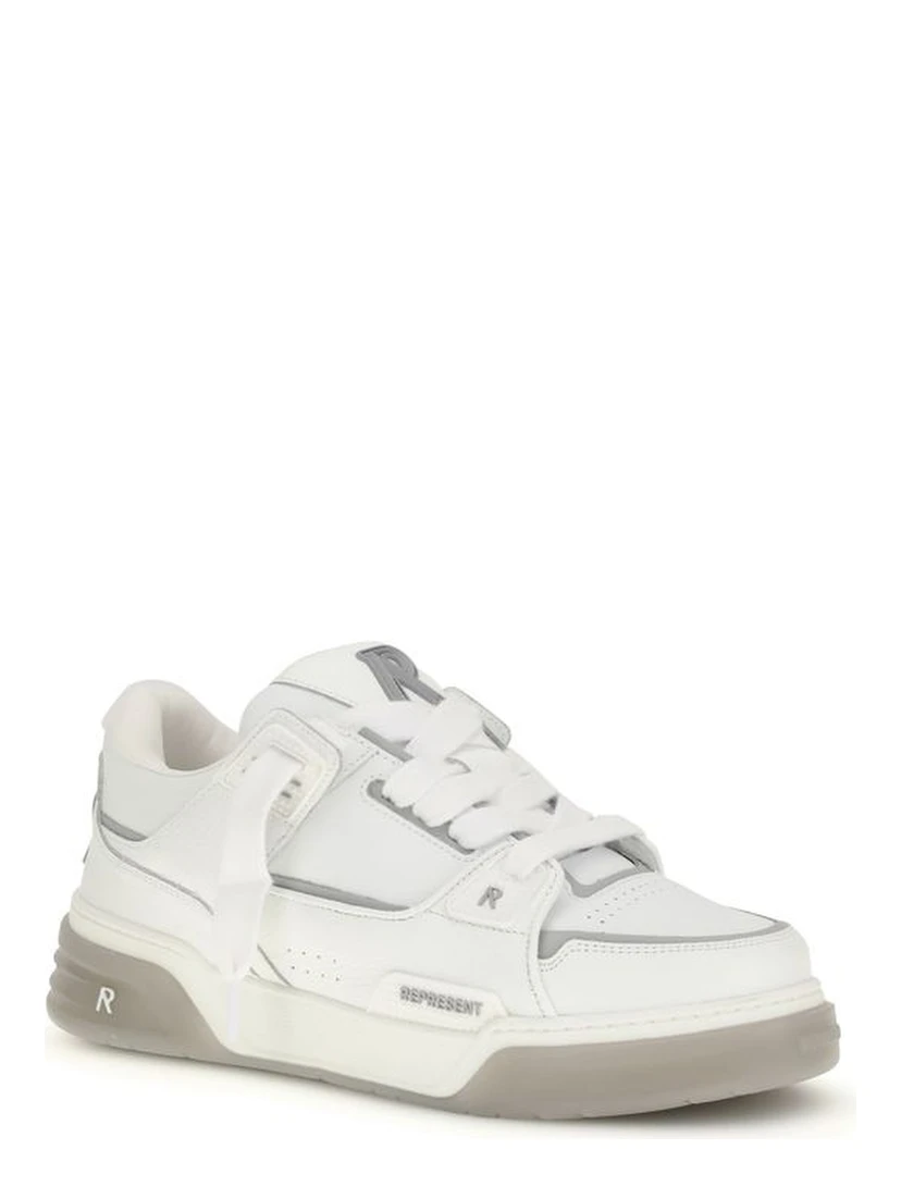 White Calf Leather Bos Taurus Sneakers