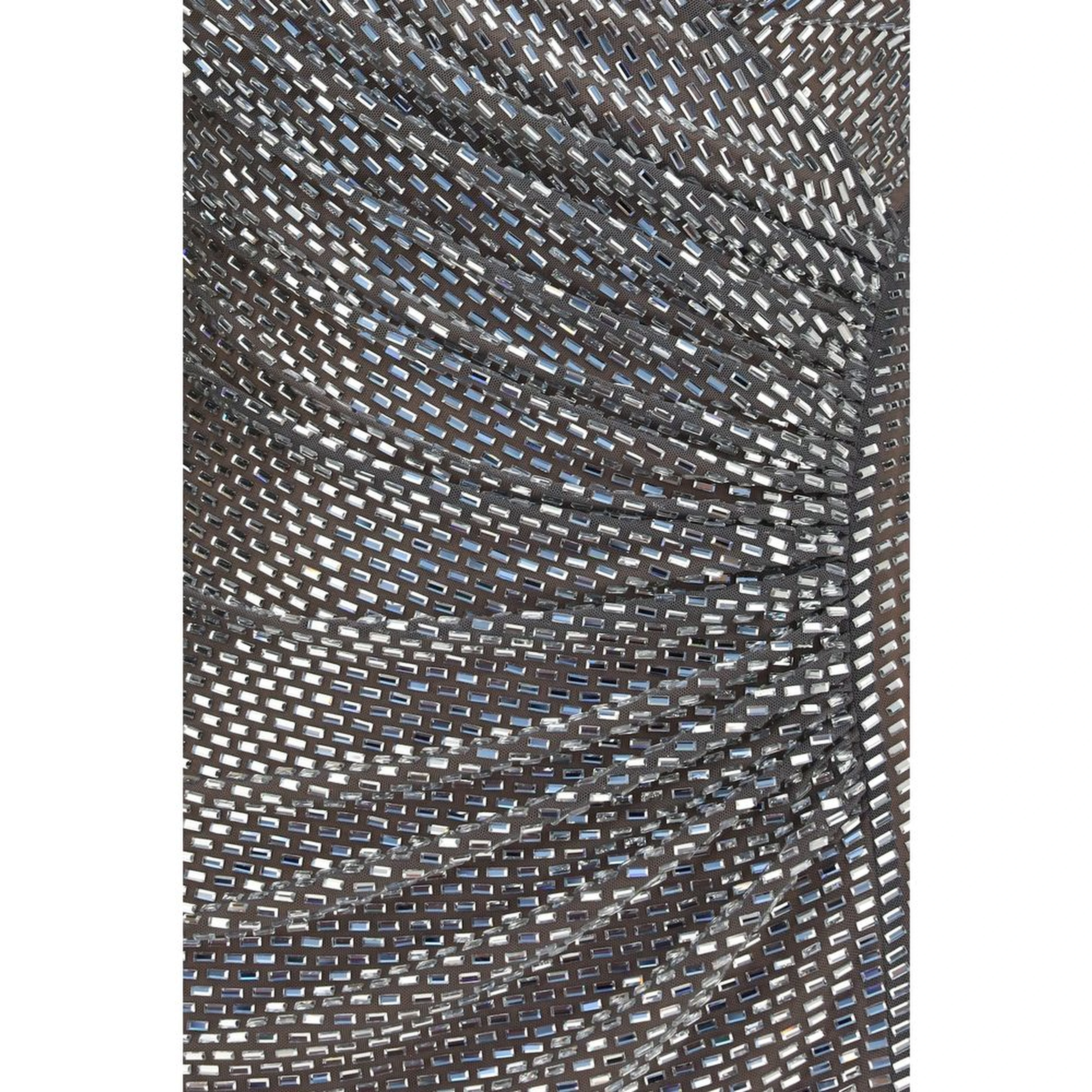 Silver Polyester Cocktail Dress