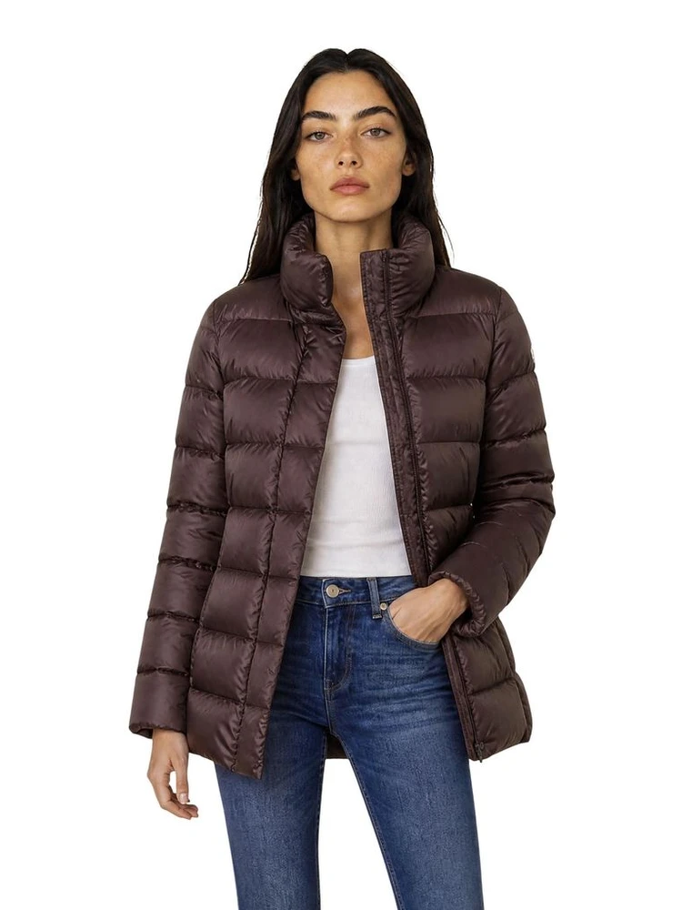 Brown Polyamide Full-Length Jacket