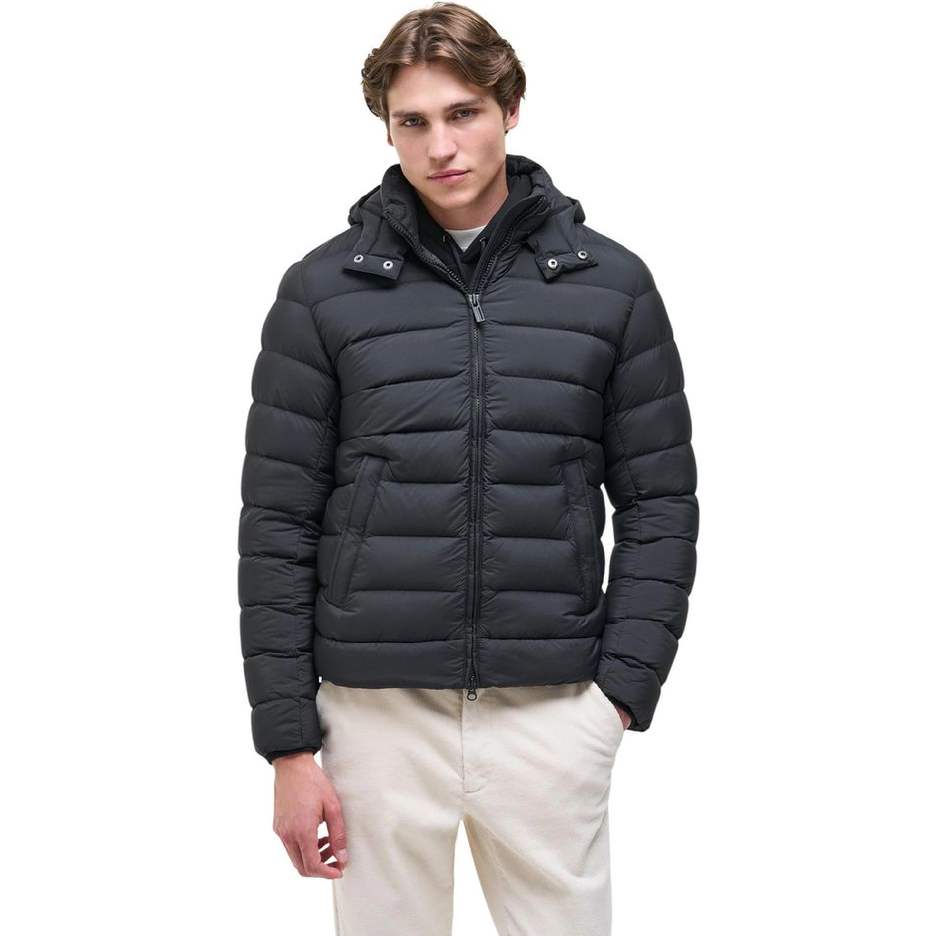 Black Polyamide Full-Length Jacket