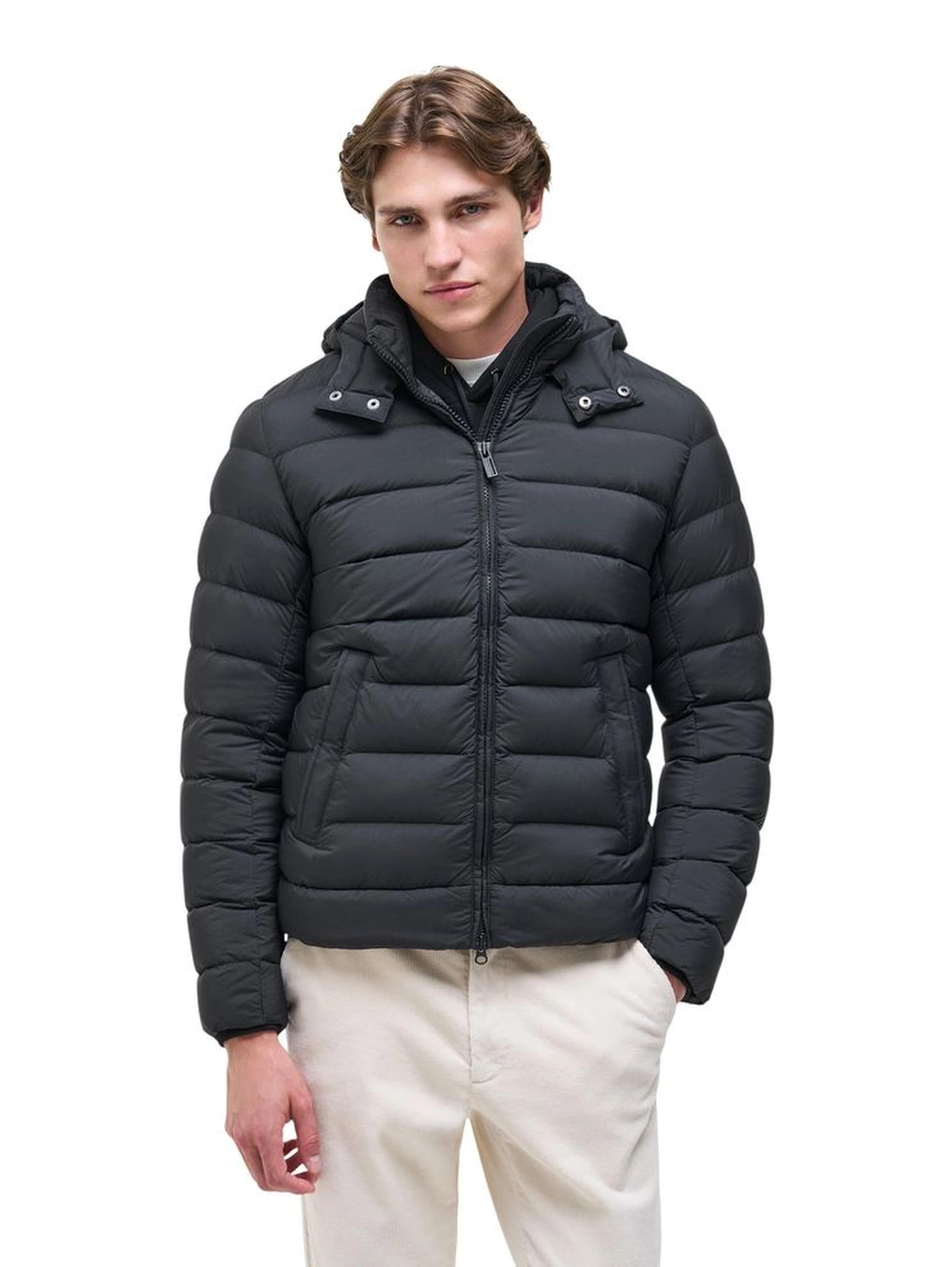 Black Polyamide Full-Length Jacket