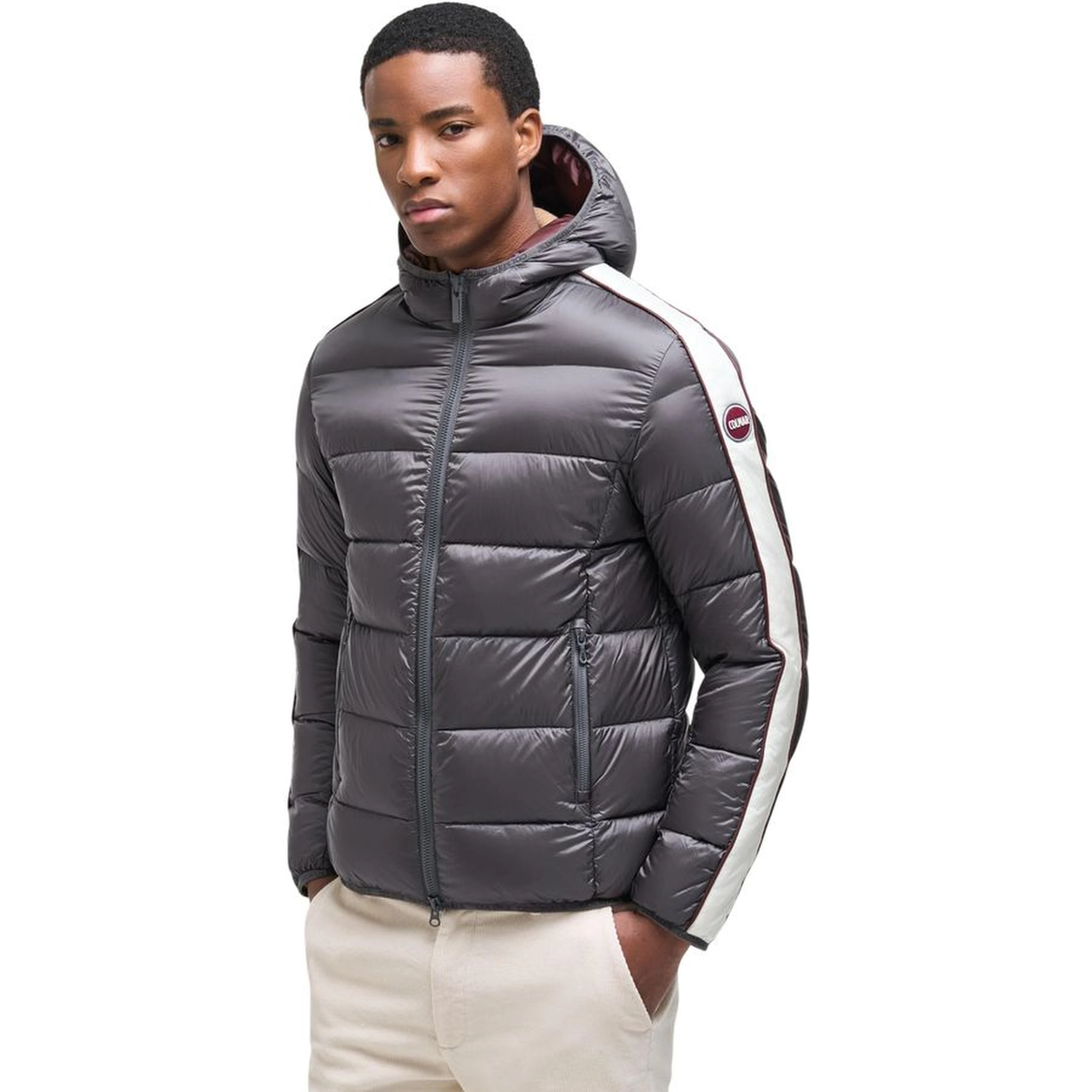 Beige Polyamide Full-Length Jacket