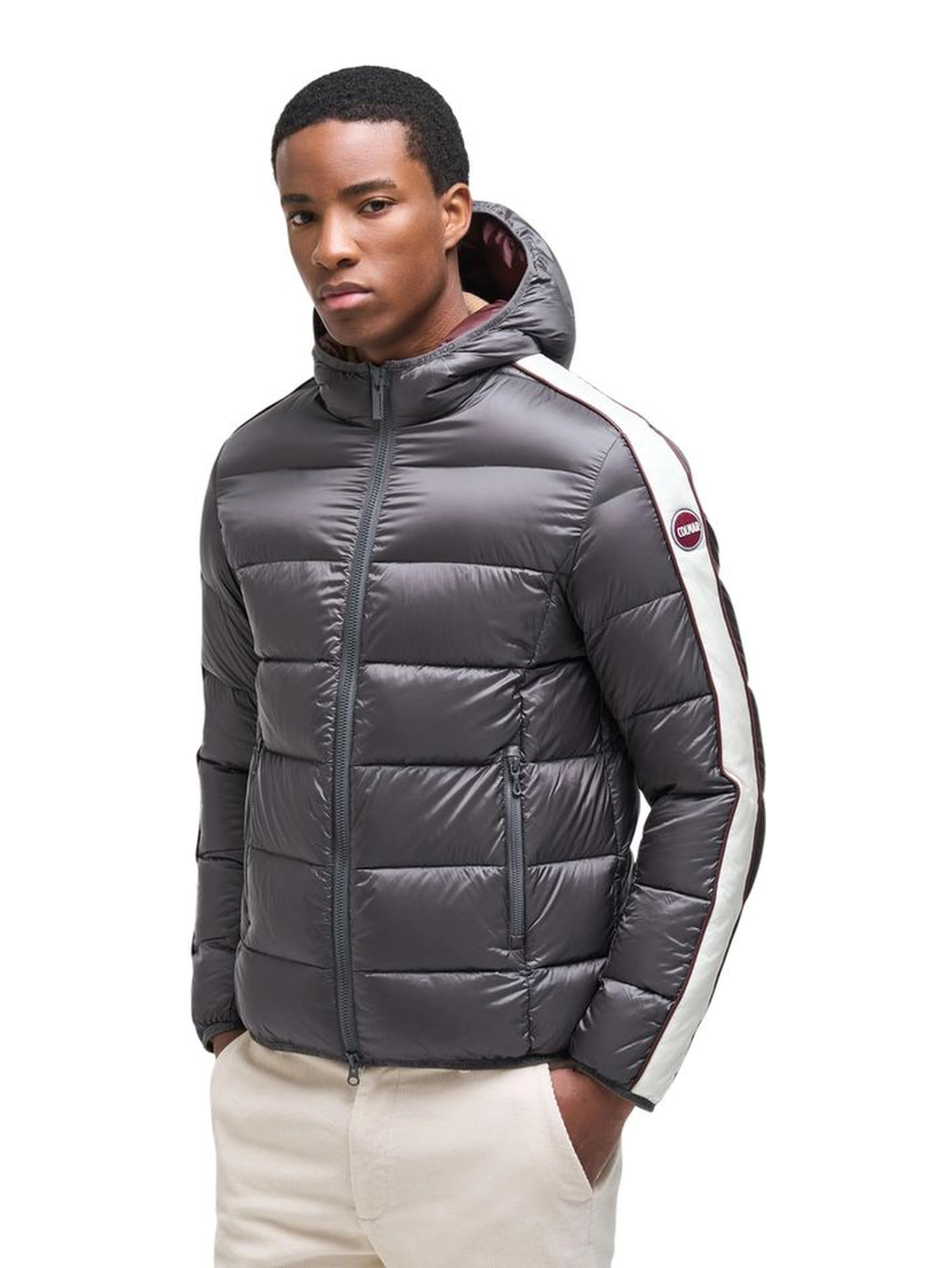 Beige Polyamide Full-Length Jacket