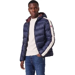 Blue Polyamide Full-Length Jacket