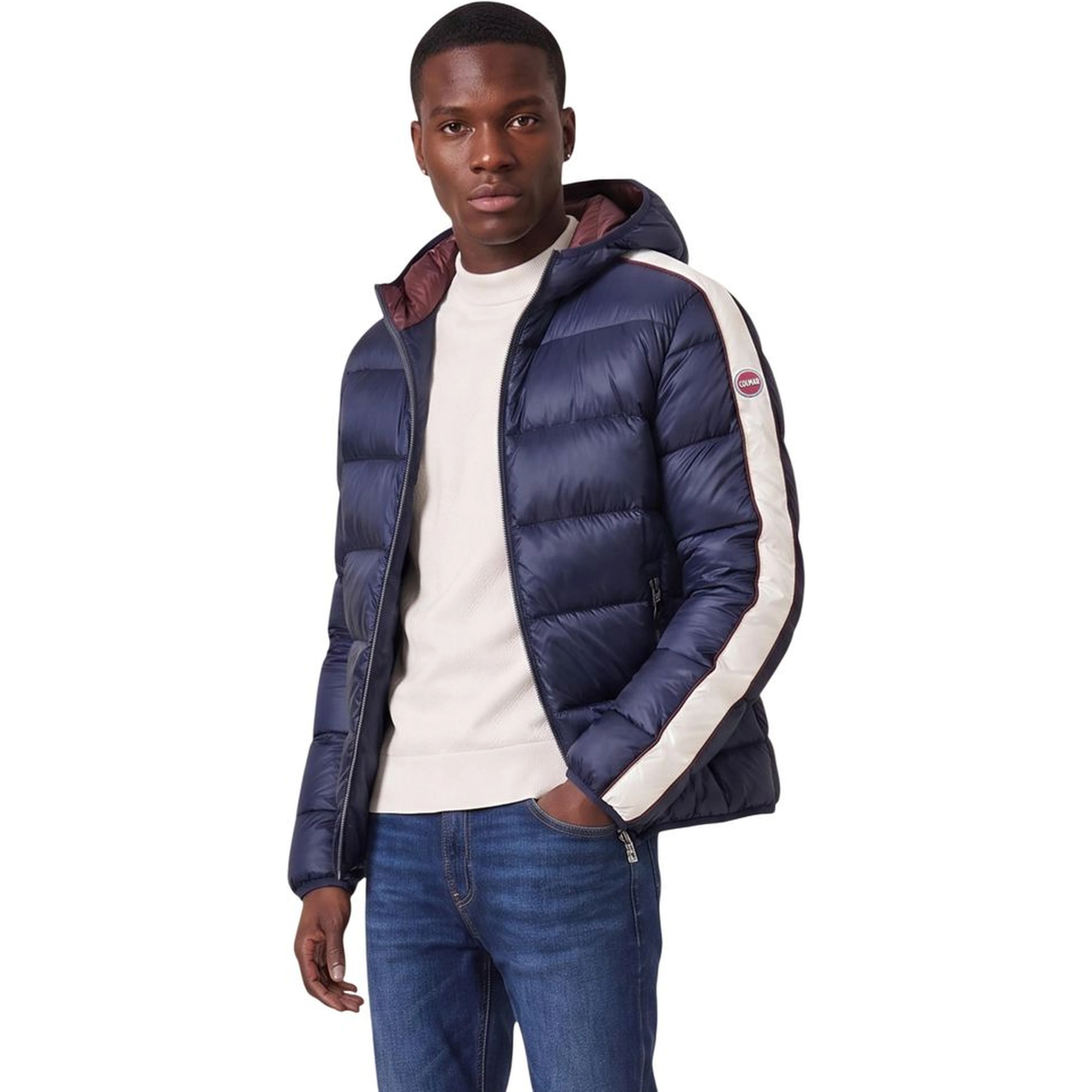 Blue Polyamide Full-Length Jacket