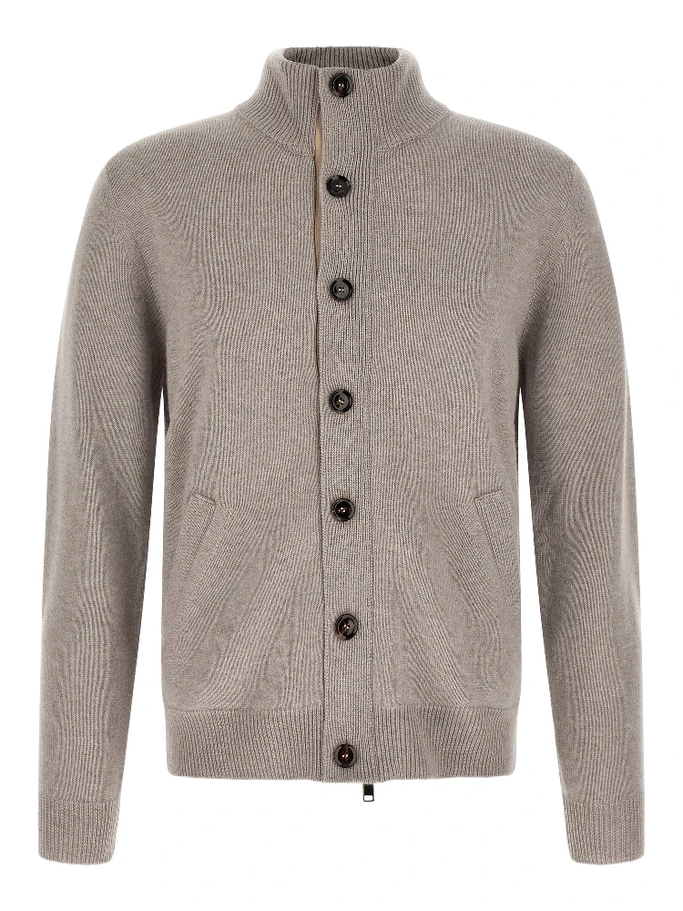 Beige Cashmere Cardigan
