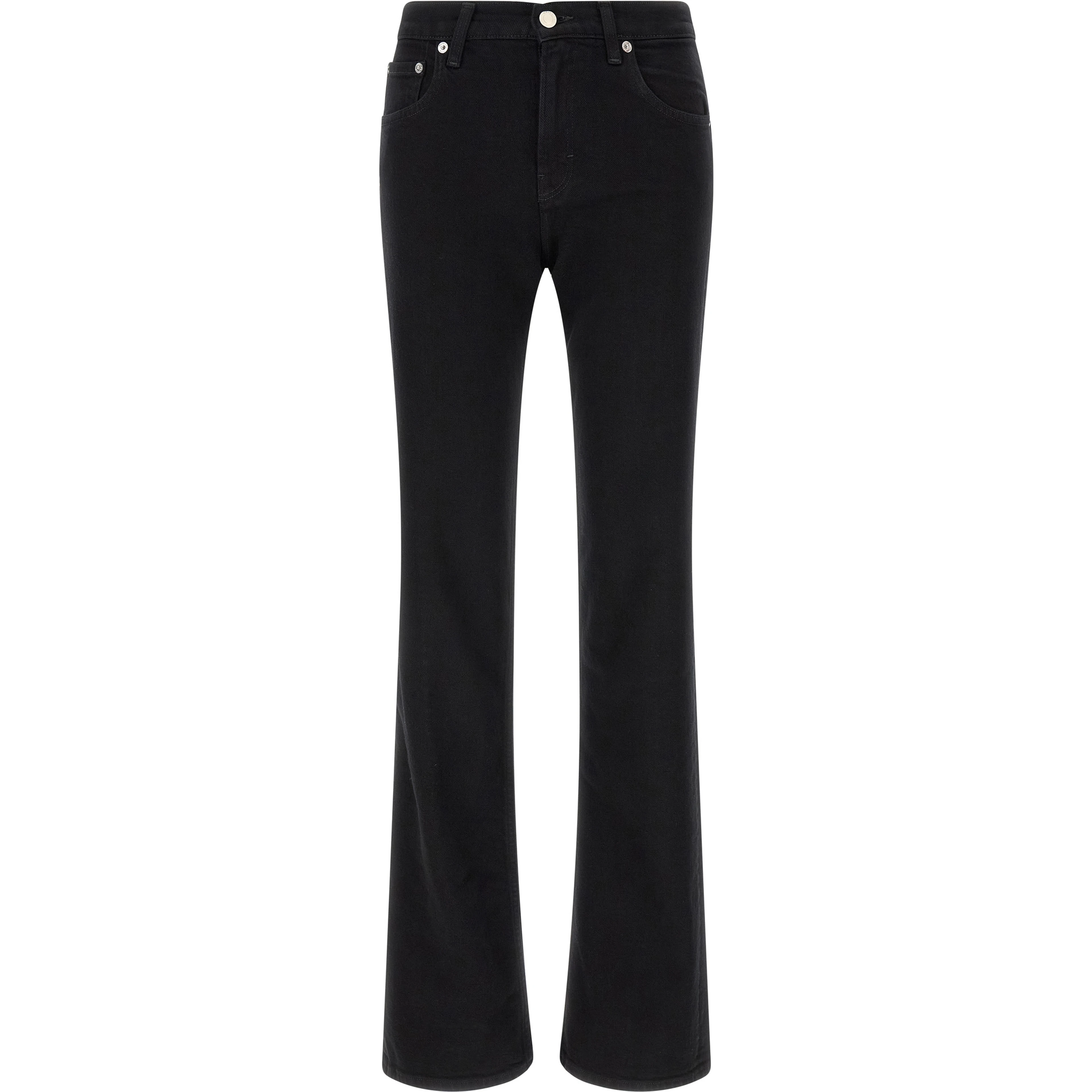 Black Cotton Flared Jeans