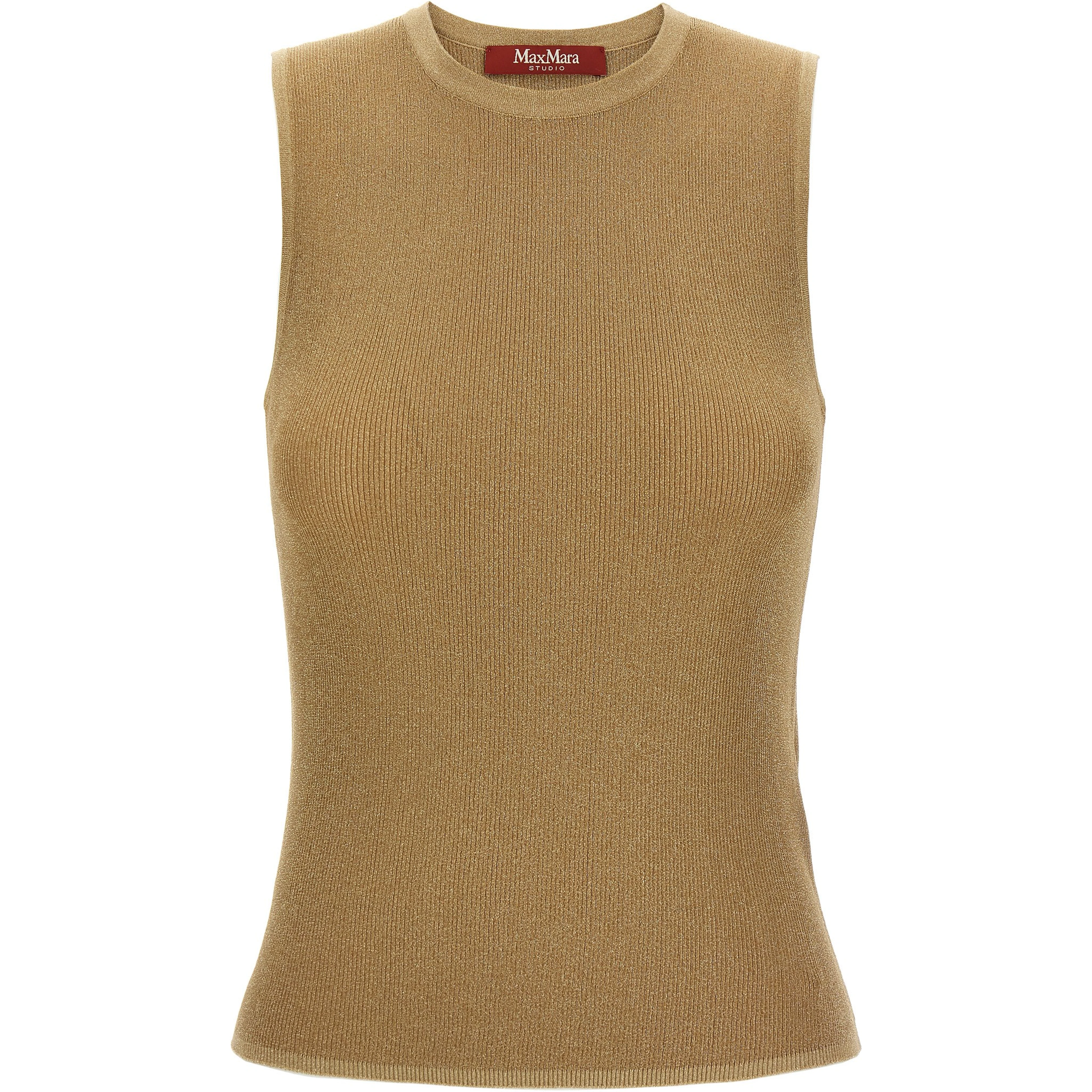 Gold Polyamide Sleeveles T-Shirt