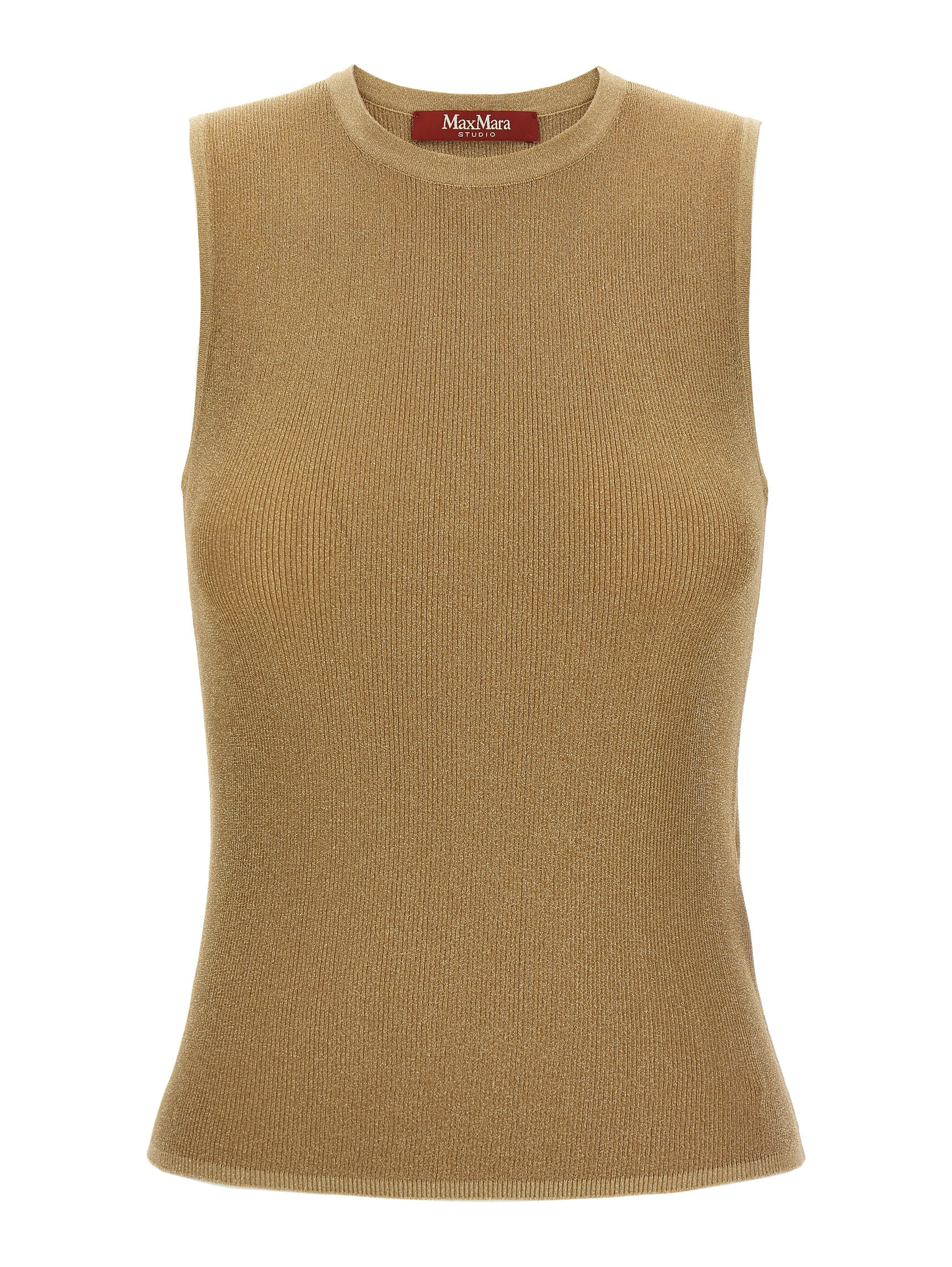 Gold Polyamide Sleeveles T-Shirt