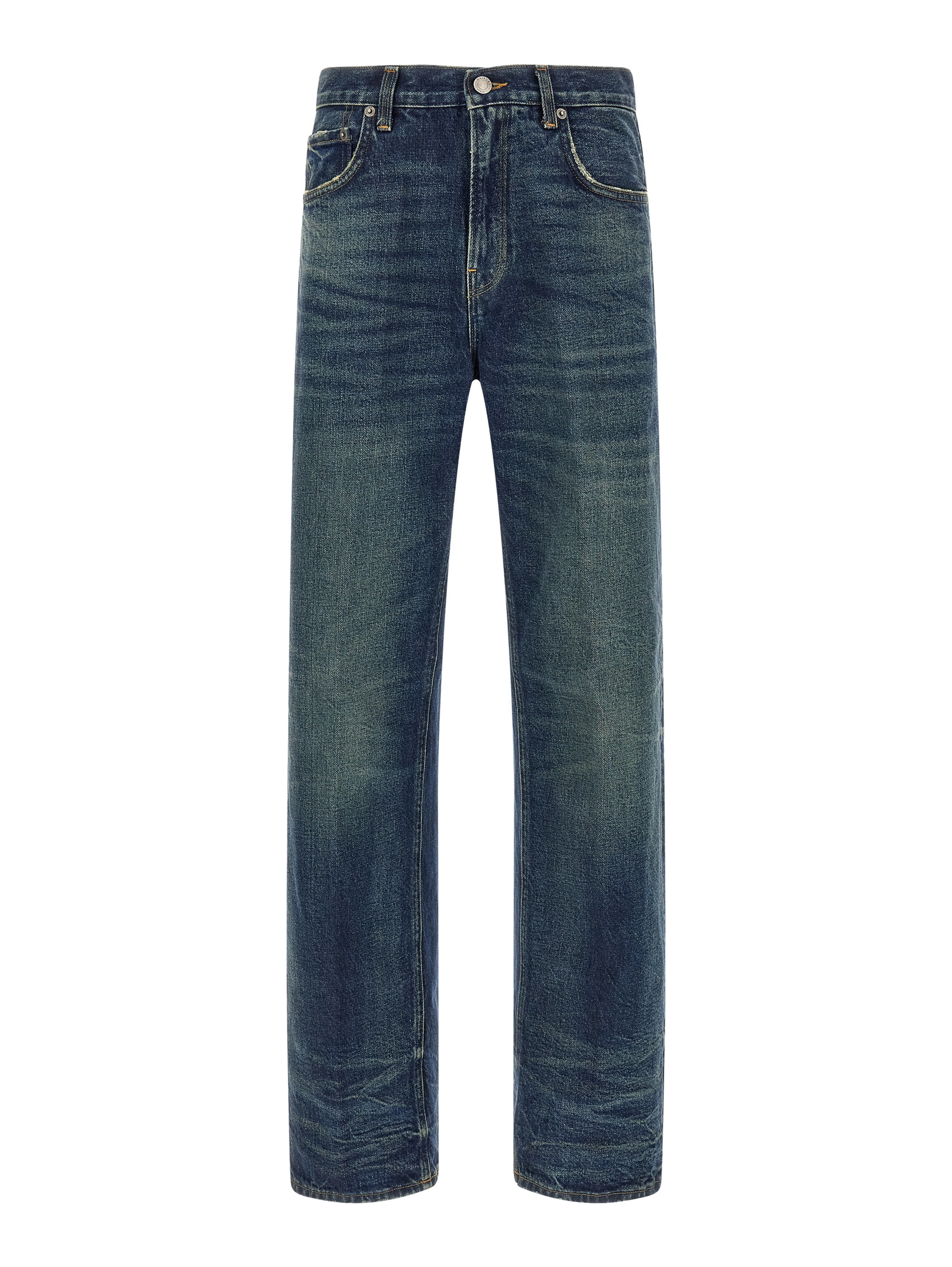 Blue Cotton Relaxed Fit Jeans