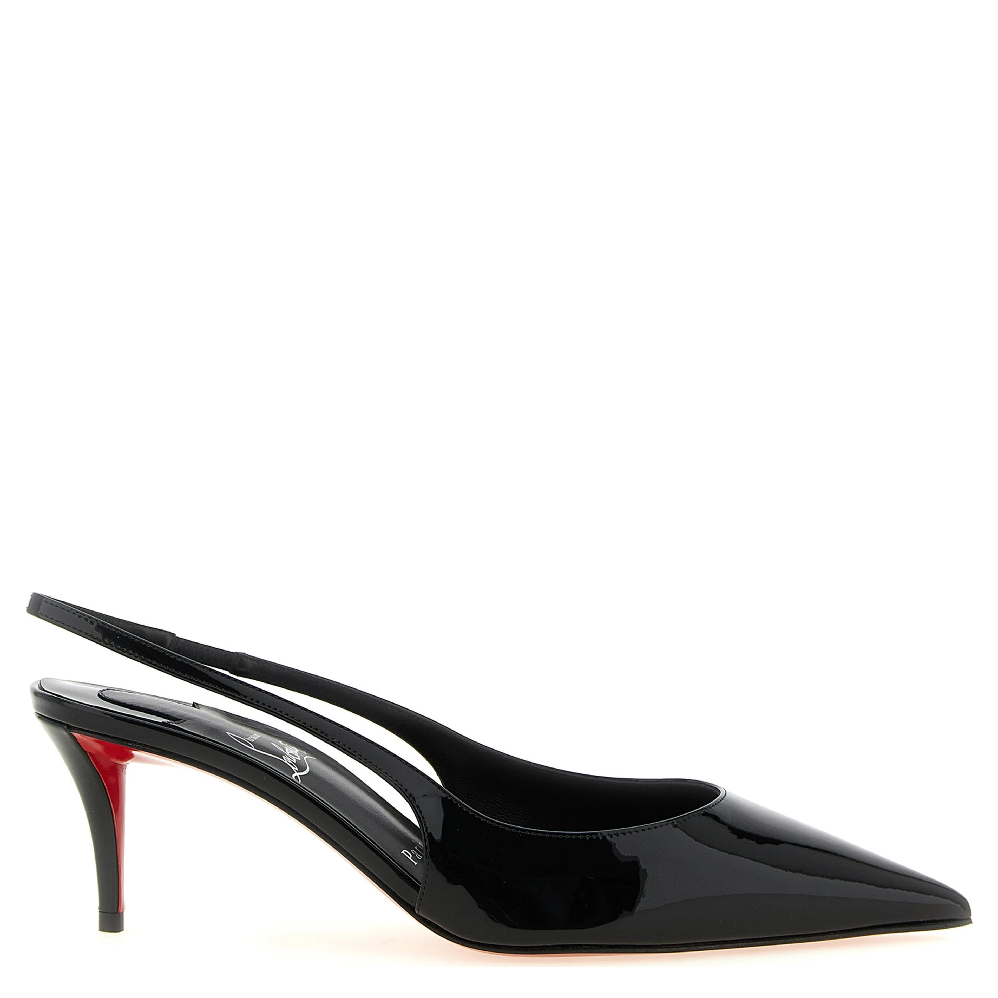 Black Calfskin Mid Heel Pumps