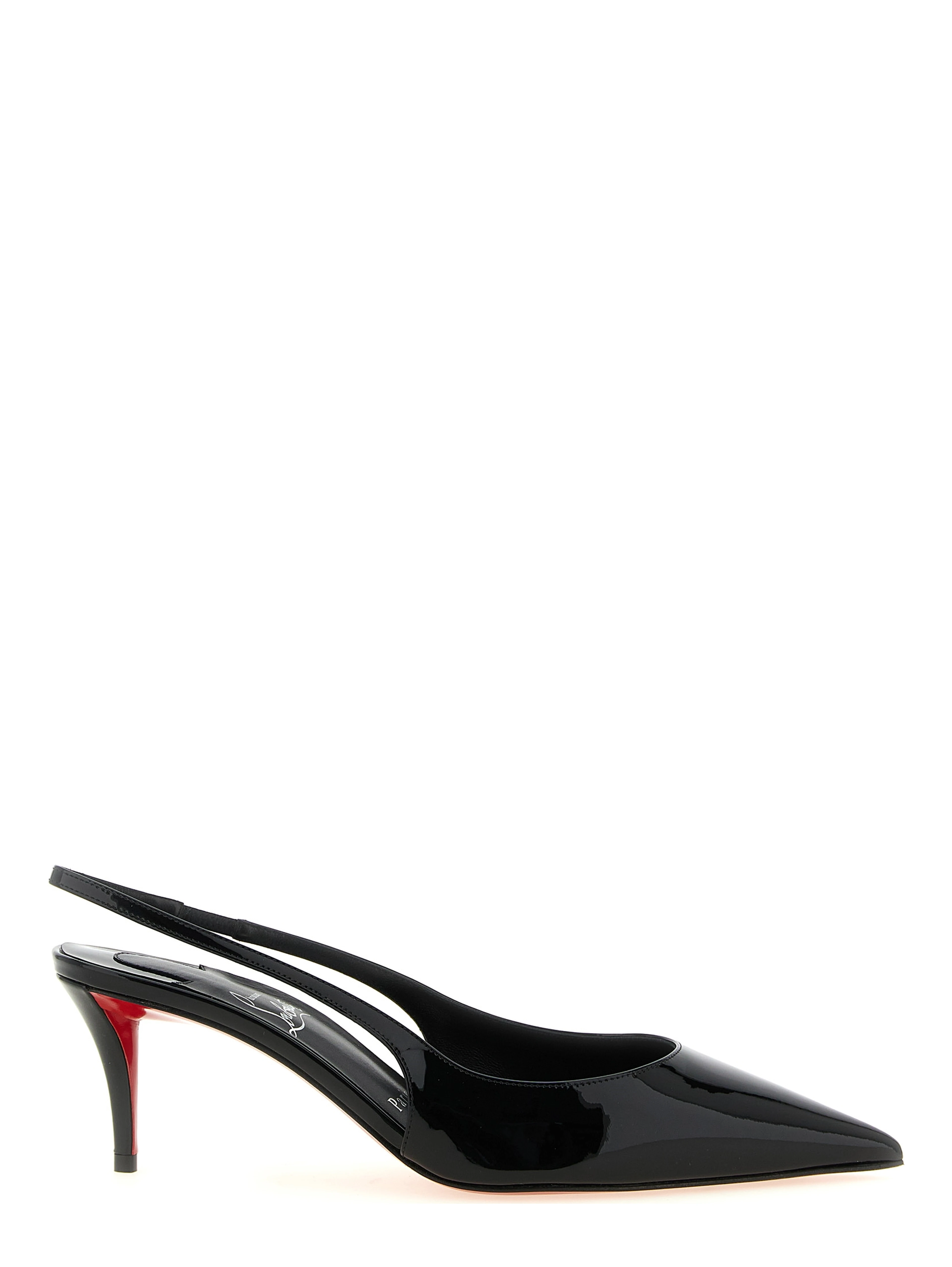 Black Calfskin Mid Heel Pumps