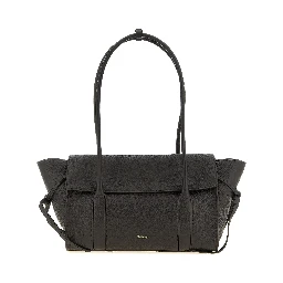 Black Calfskin Shoulder Bag