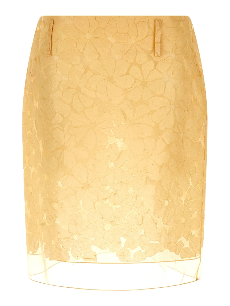 Multicolor Polyester Midi Skirt