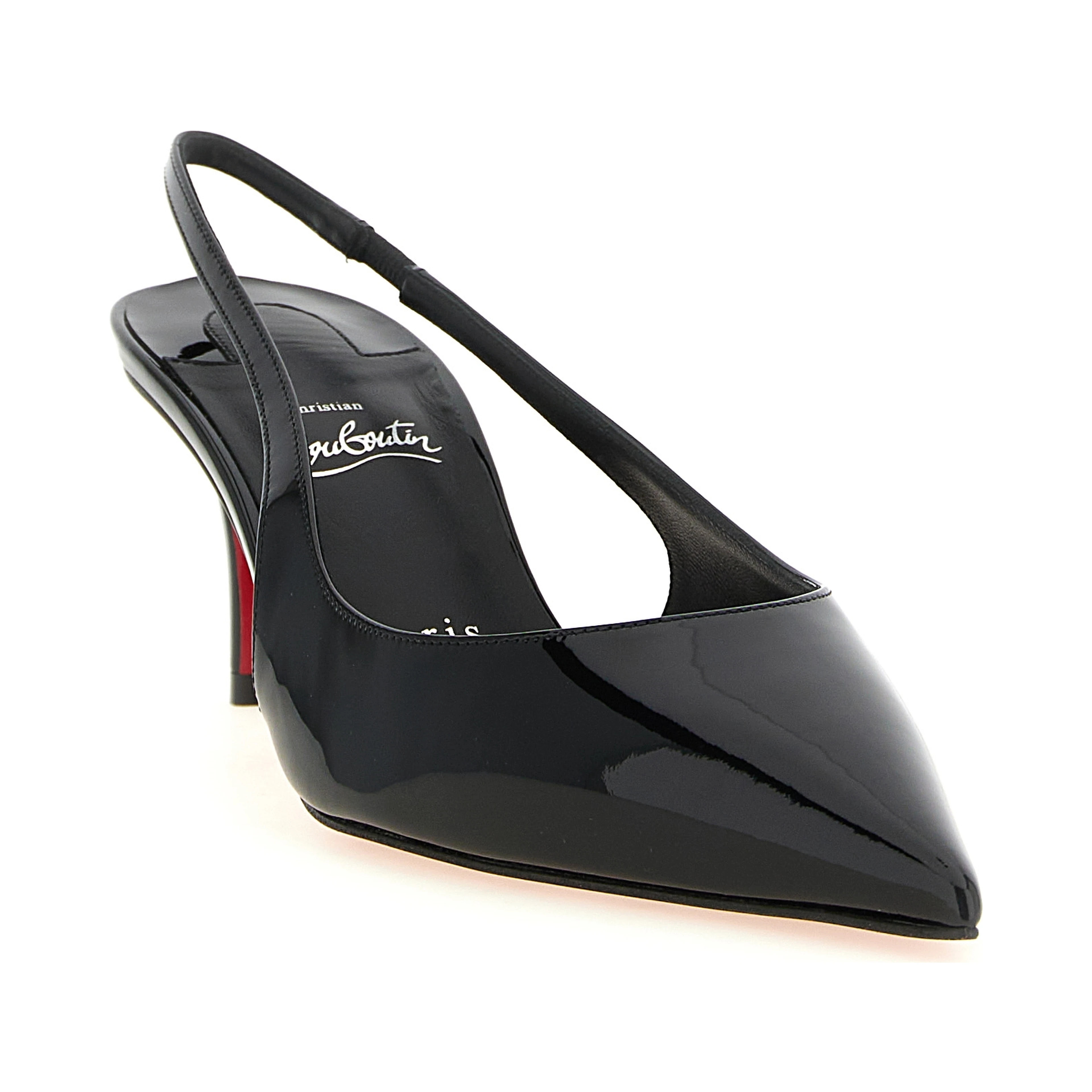 Black Calfskin Mid Heel Pumps