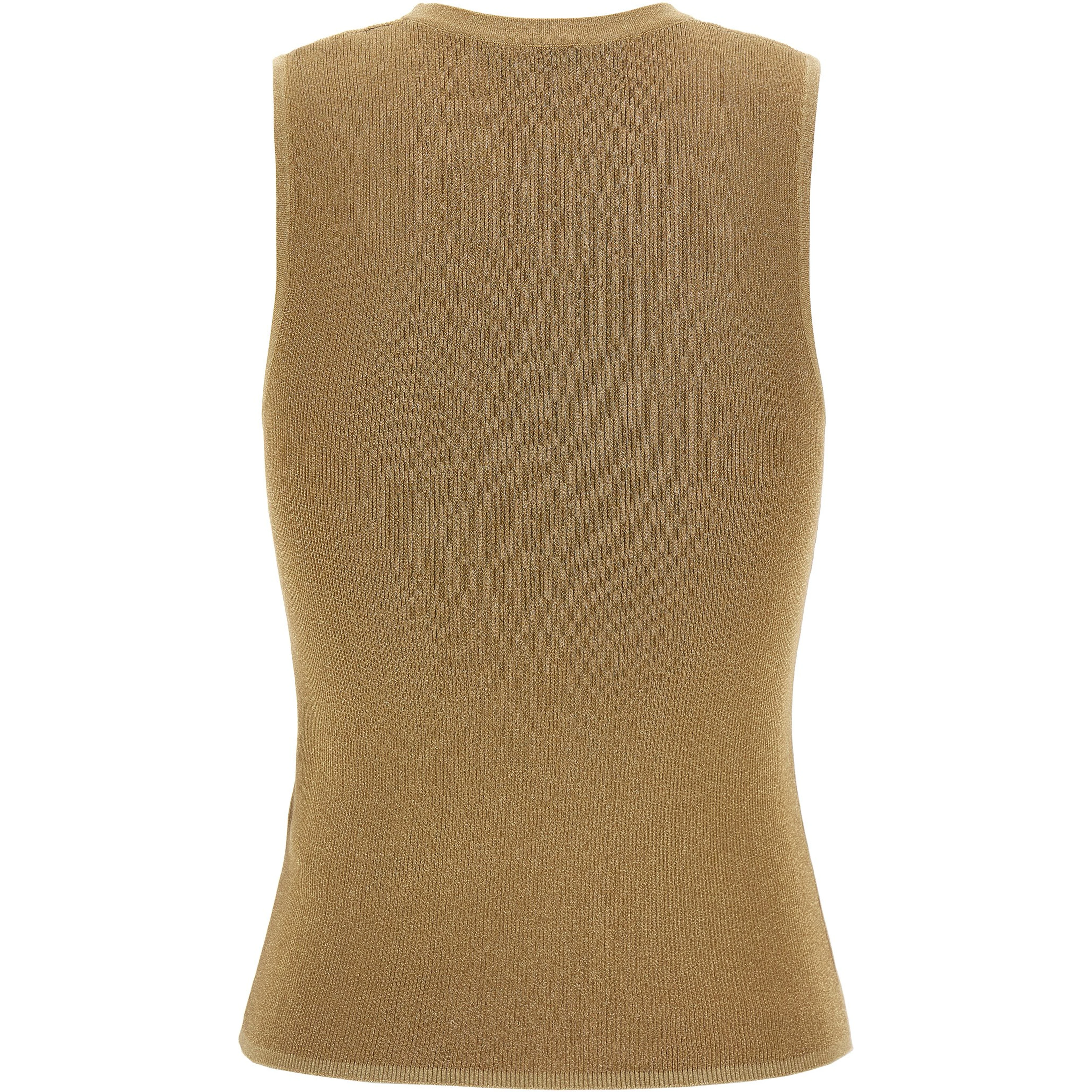 Gold Polyamide Sleeveles T-Shirt