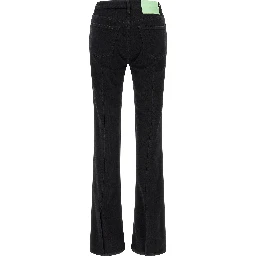 Black Cotton Flared Jeans