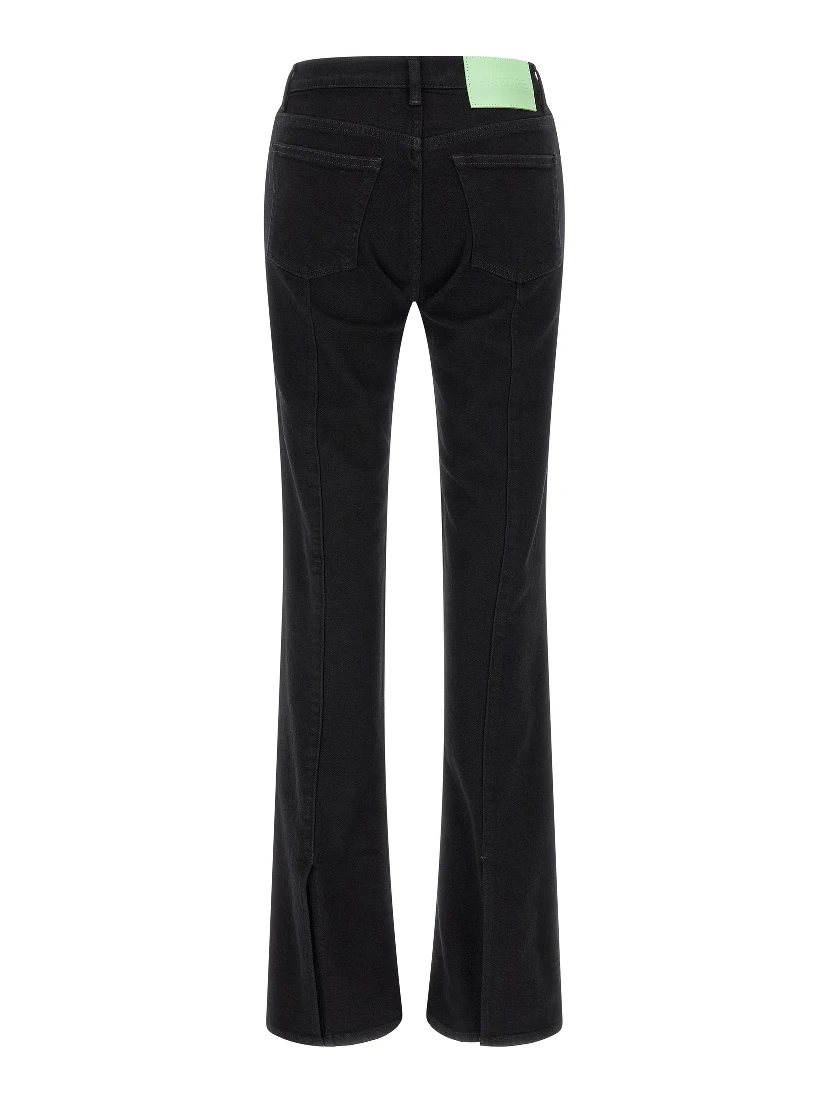 Black Cotton Flared Jeans