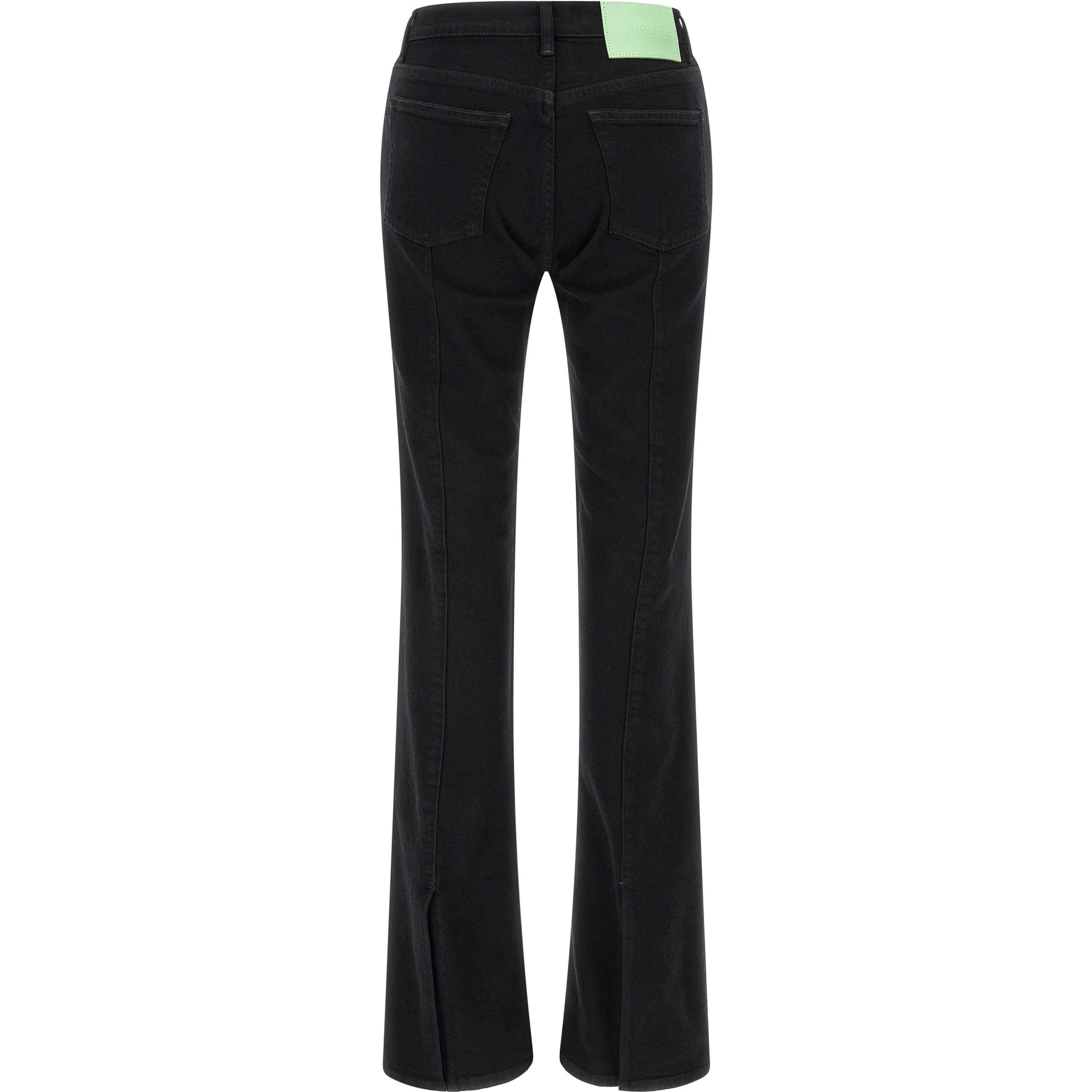 Black Cotton Flared Jeans
