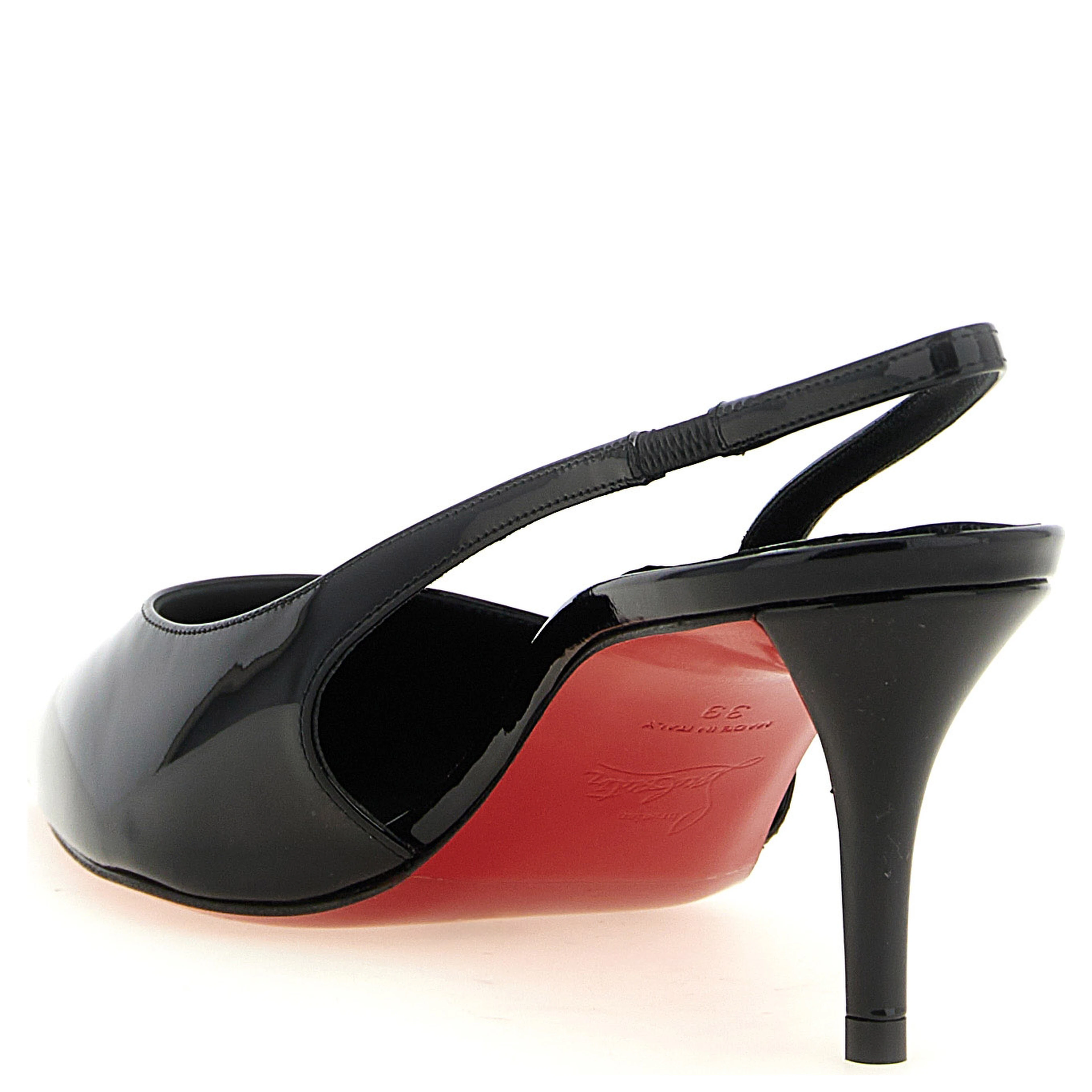 Black Calfskin Mid Heel Pumps