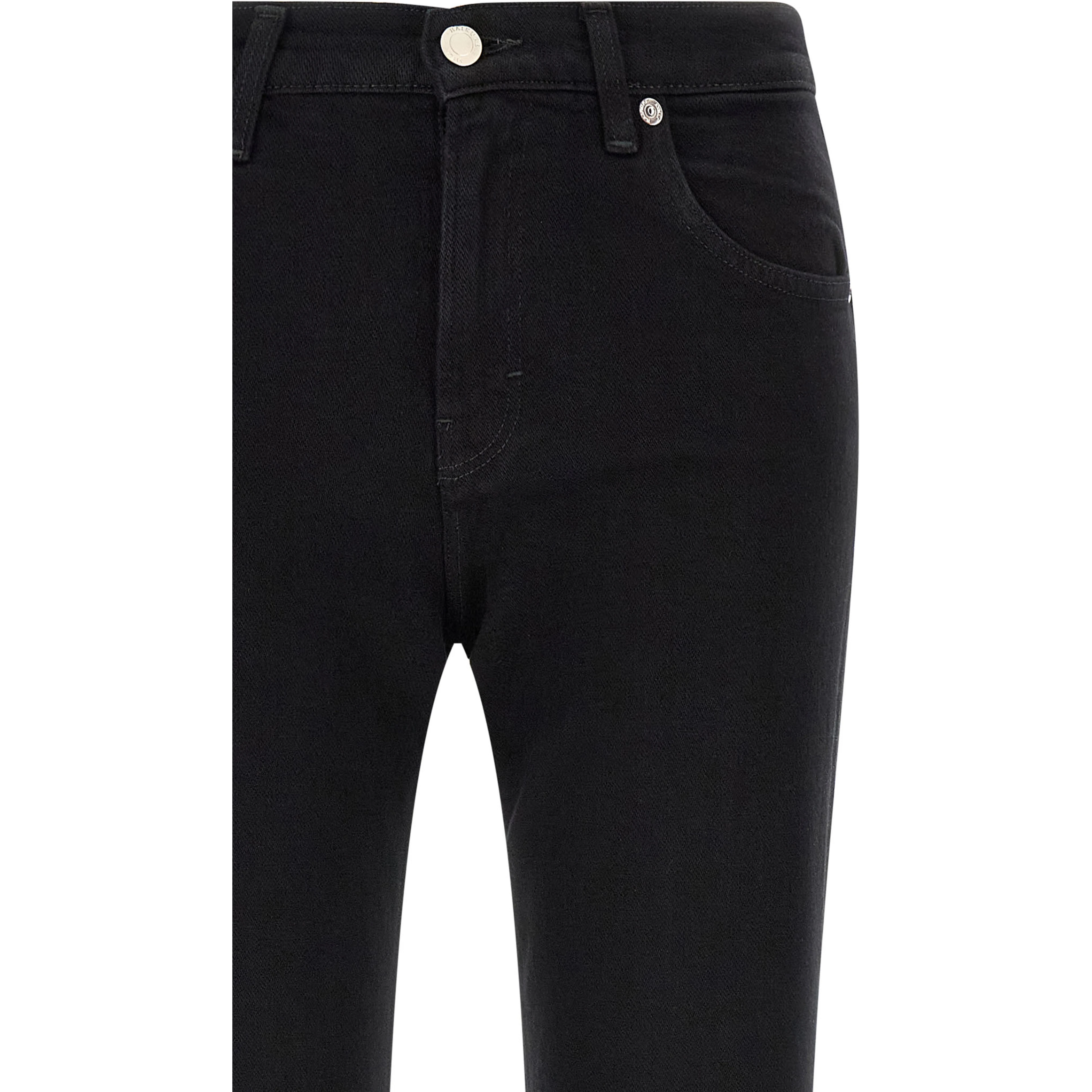 Black Cotton Flared Jeans