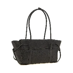 Black Calfskin Shoulder Bag