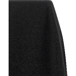 Black Virgin Wool Midi Skirt