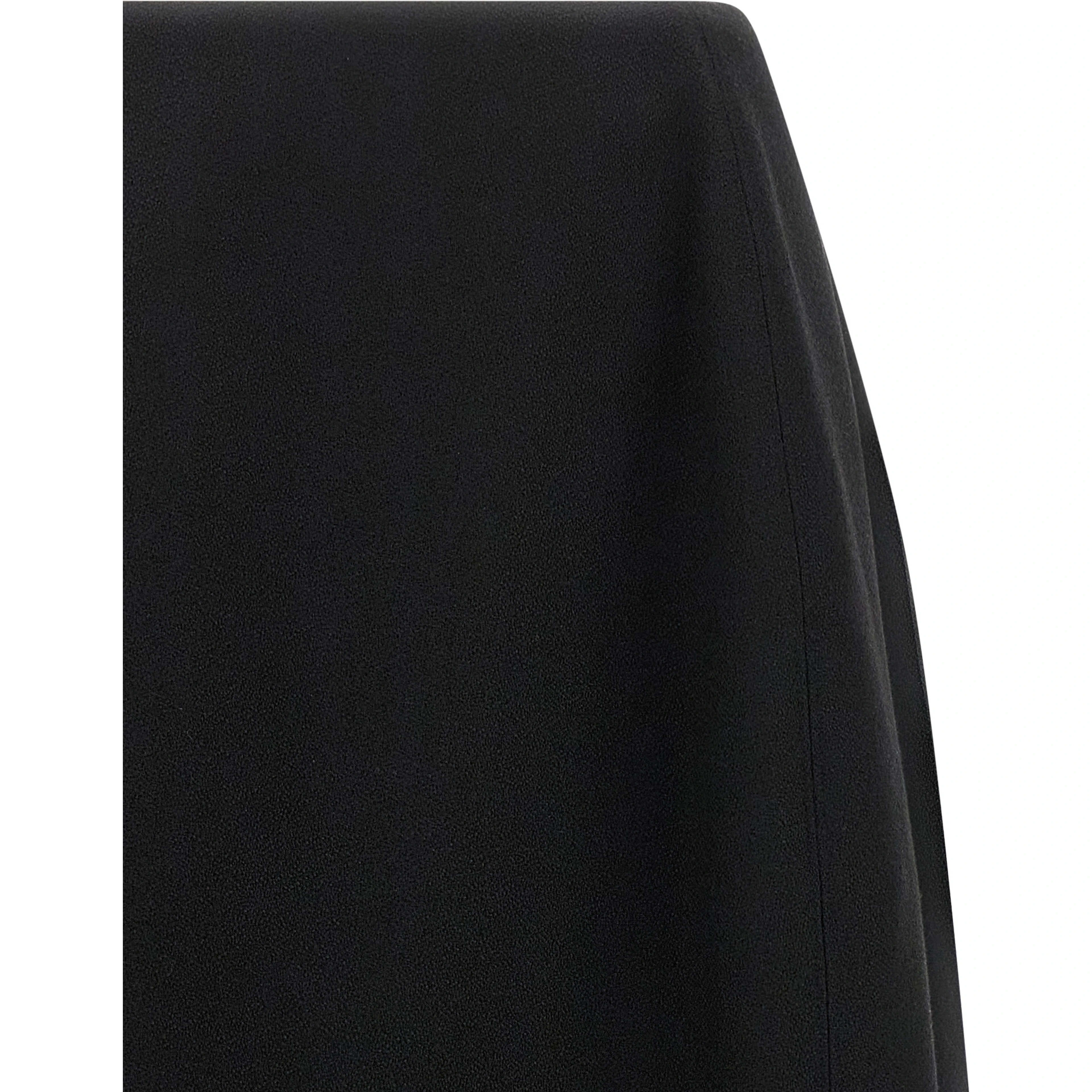 Black Virgin Wool Midi Skirt