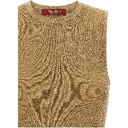 Gold Polyamide Sleeveles T-Shirt