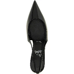 Black Calfskin Mid Heel Pumps