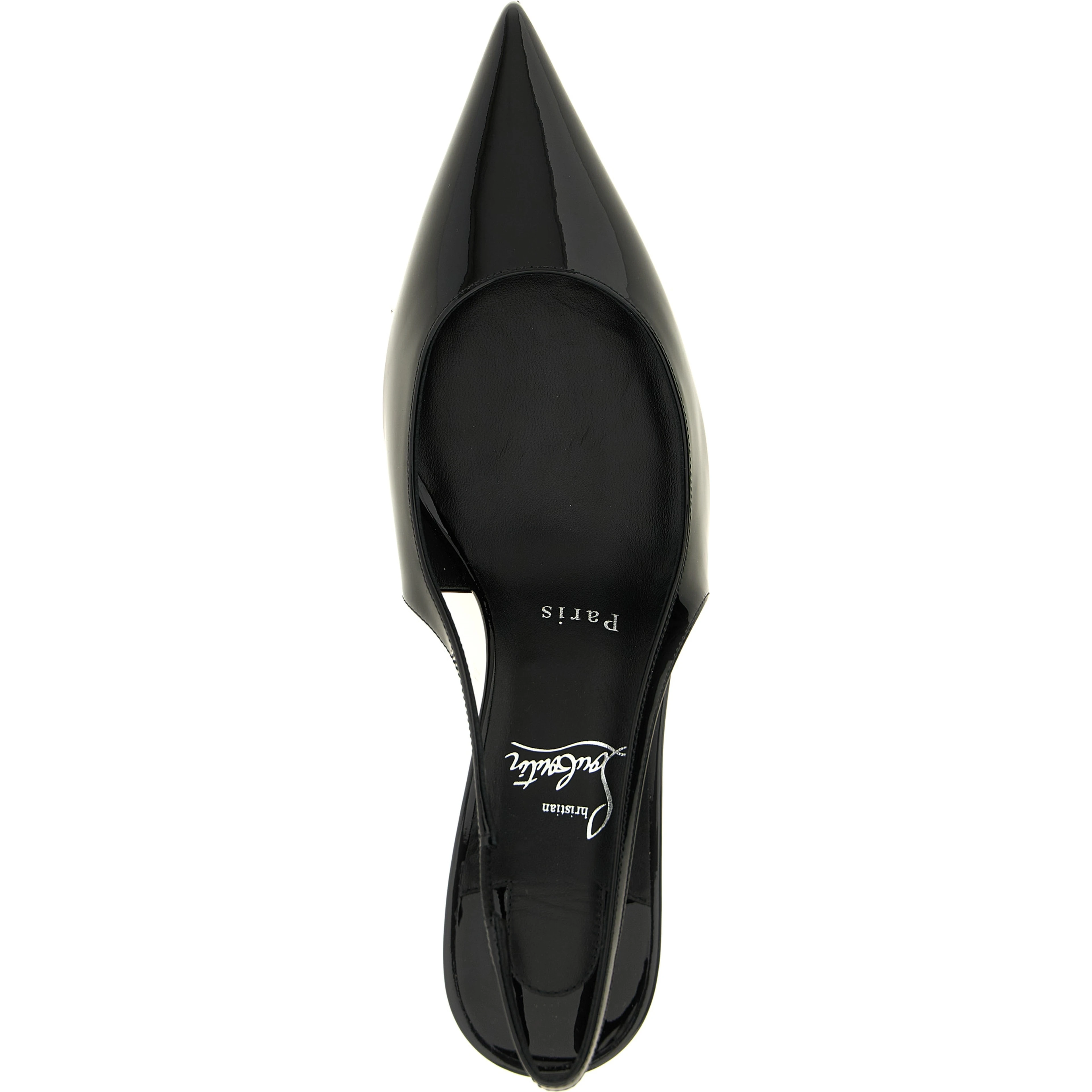 Black Calfskin Mid Heel Pumps