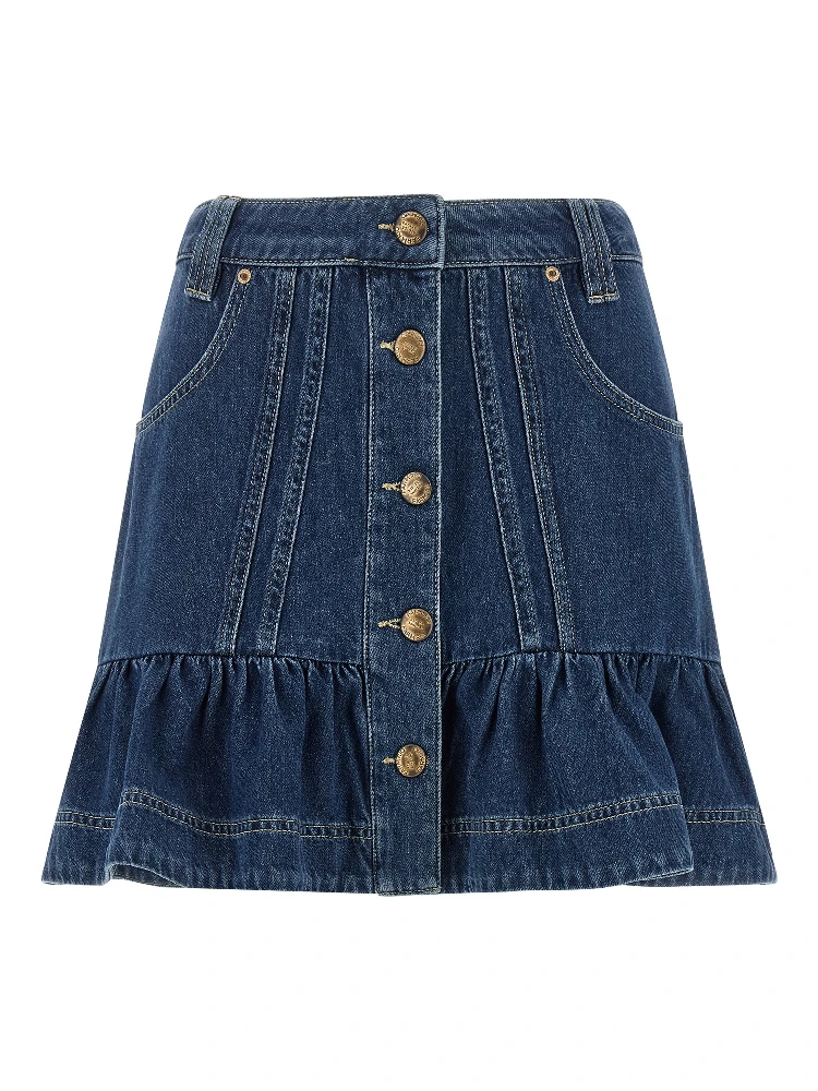 Blue Cotton Long Skirt