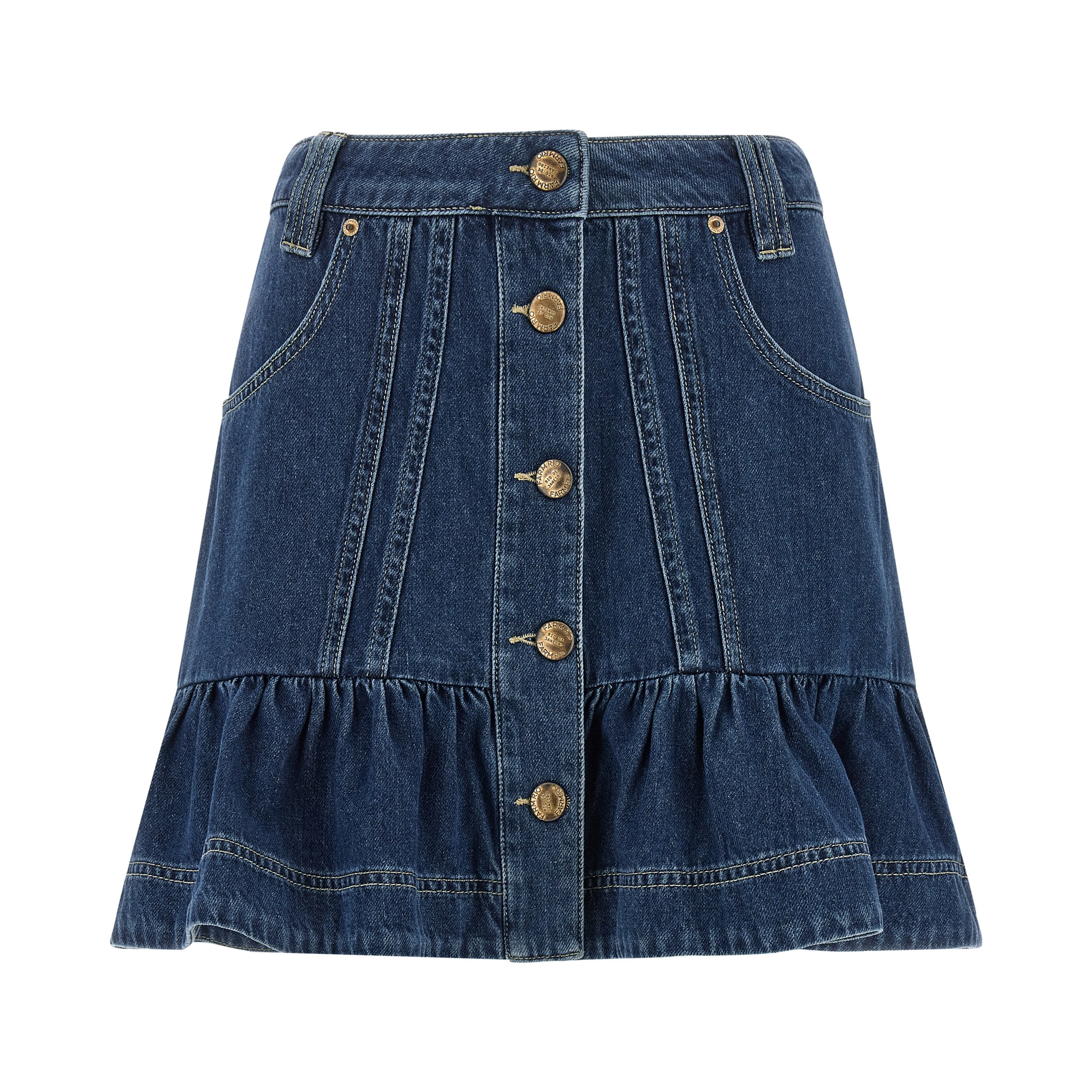 Blue Cotton Long Skirt
