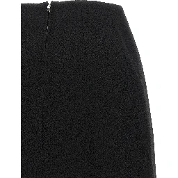 Black Virgin Wool Midi Skirt