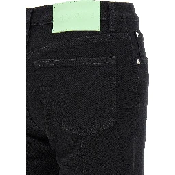 Black Cotton Flared Jeans