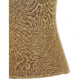 Gold Polyamide Sleeveles T-Shirt