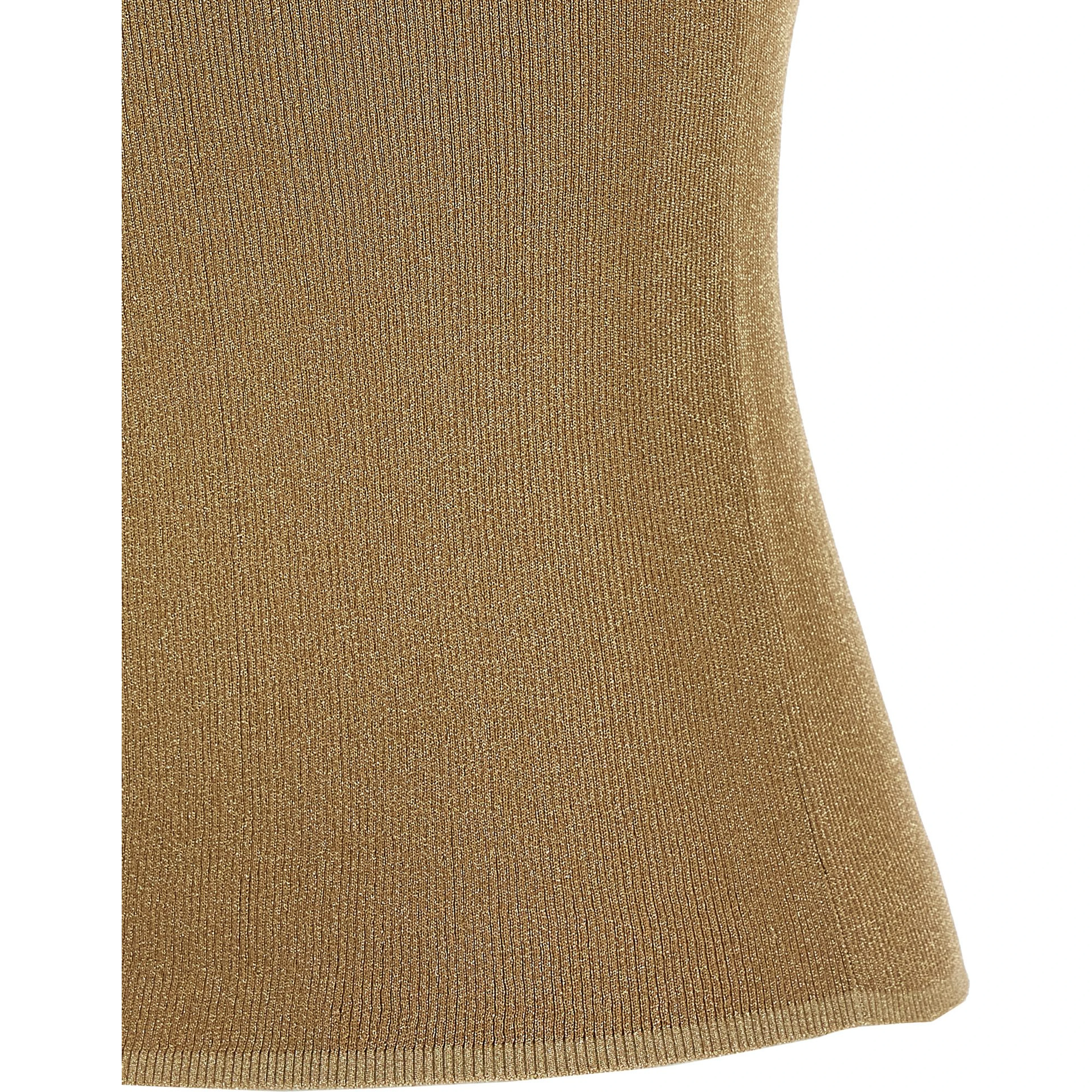 Gold Polyamide Sleeveles T-Shirt